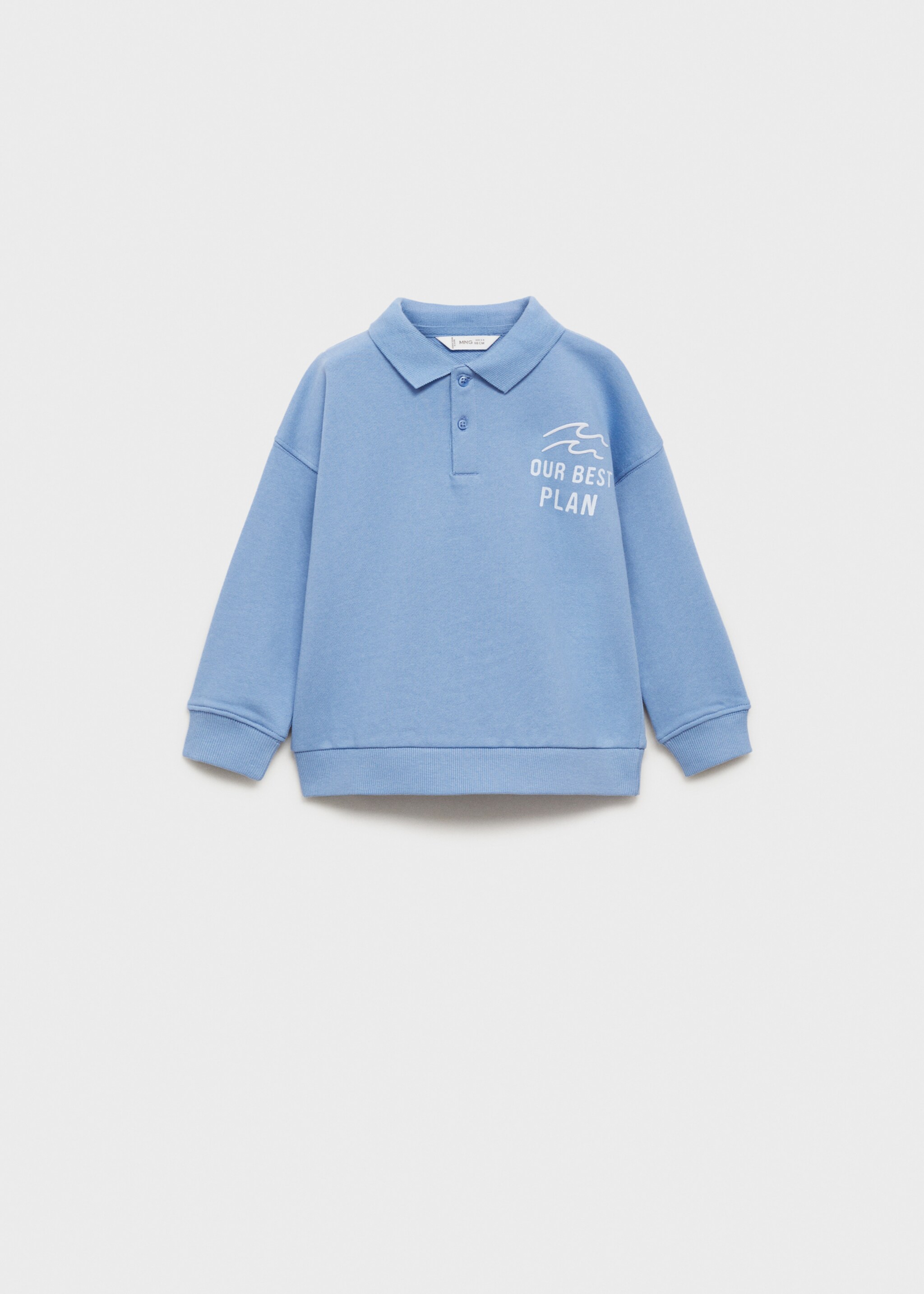 Polo sweatshirt with embroidery detail - Article without model, Blue. Ref: 87014790-00.
