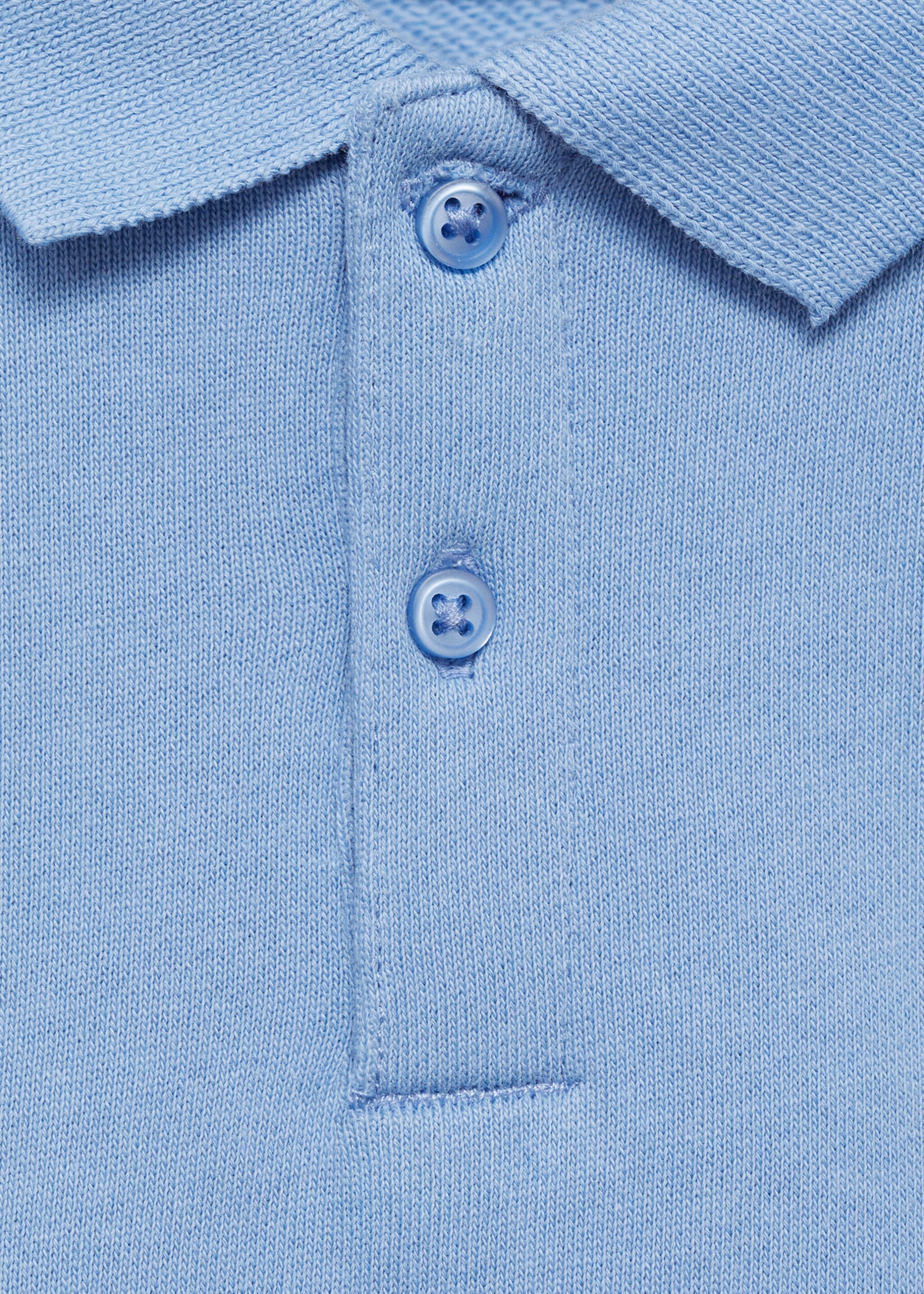 Polo sweatshirt with embroidery detail - Details of the article 8, Blue. Ref: 87014790-00.