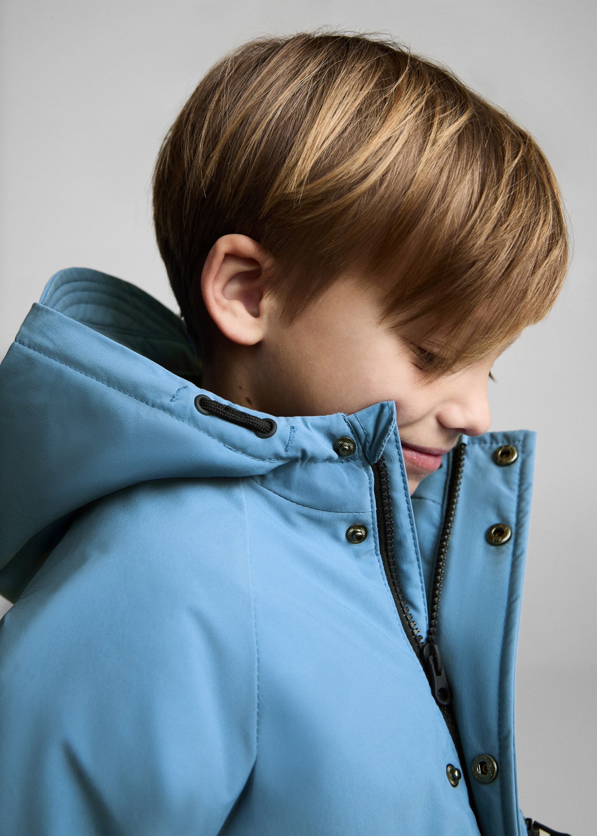 Quilted lining waterproof parka - Details of the article 1, Blue. Ref: 87014792-00.