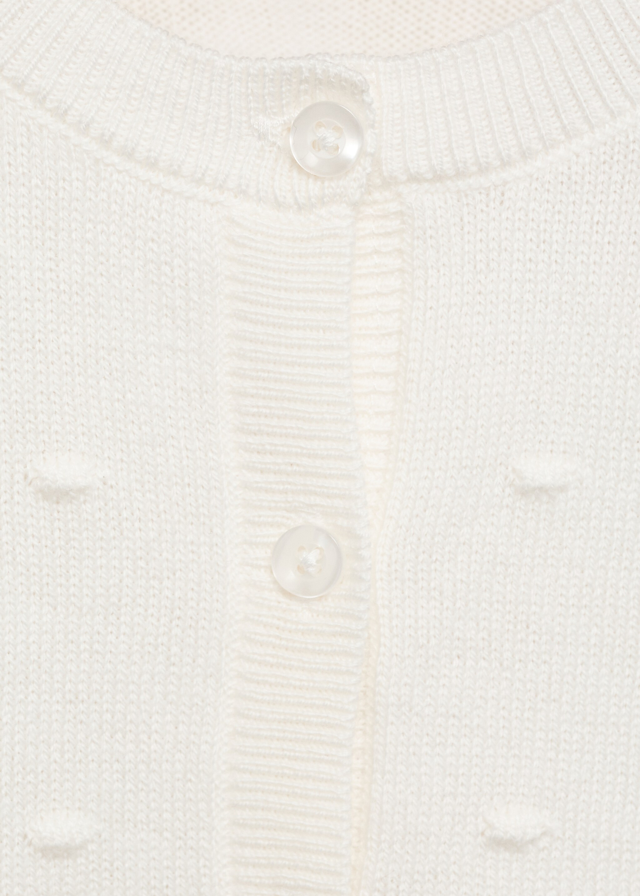 Embroidered knit cardigan - Details of the article 8, Off White. Ref: 87014794-00.