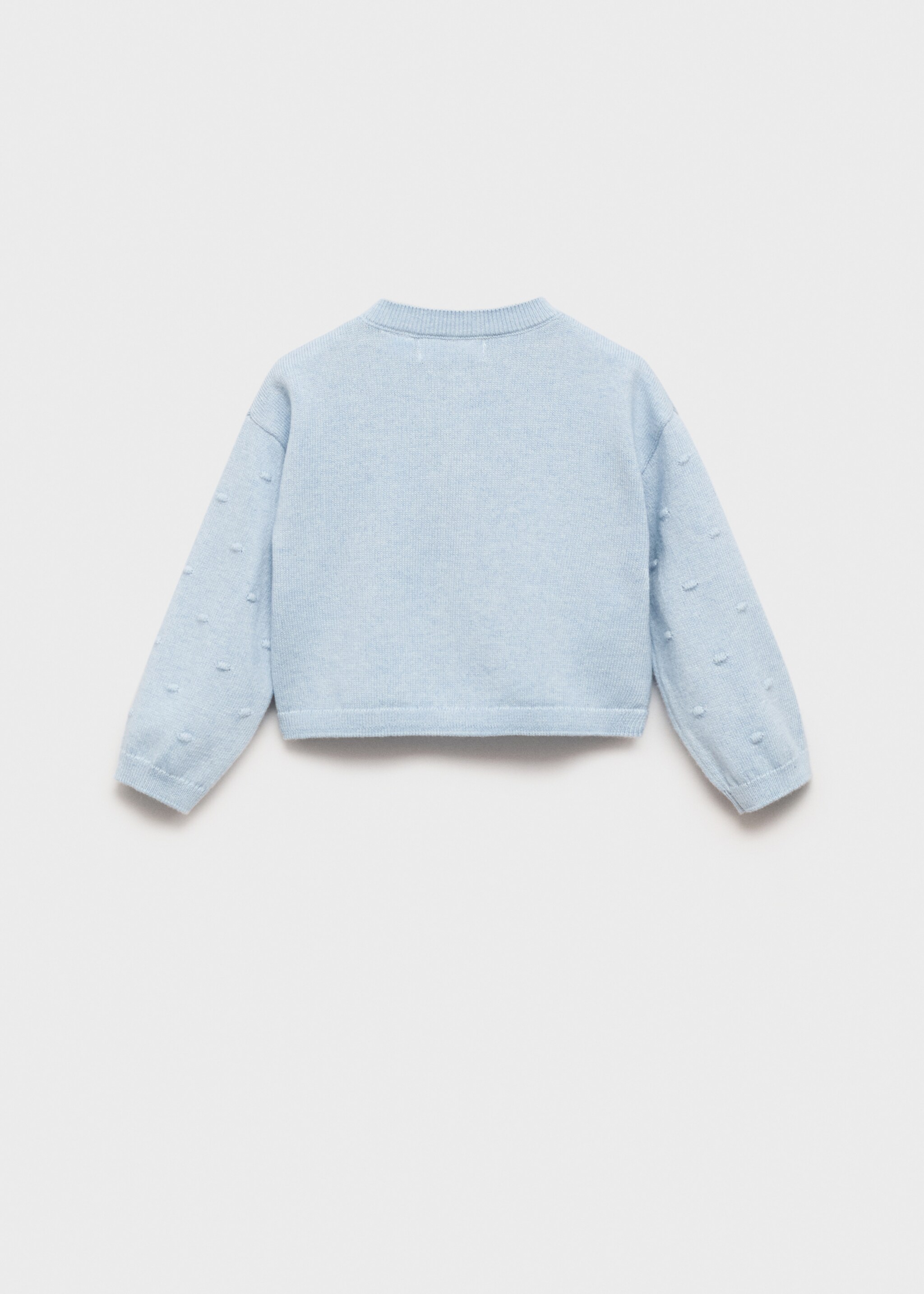 Cárdigan punto bordado - Reverso del artículo, Azul celeste. Ref: 87014794-00.