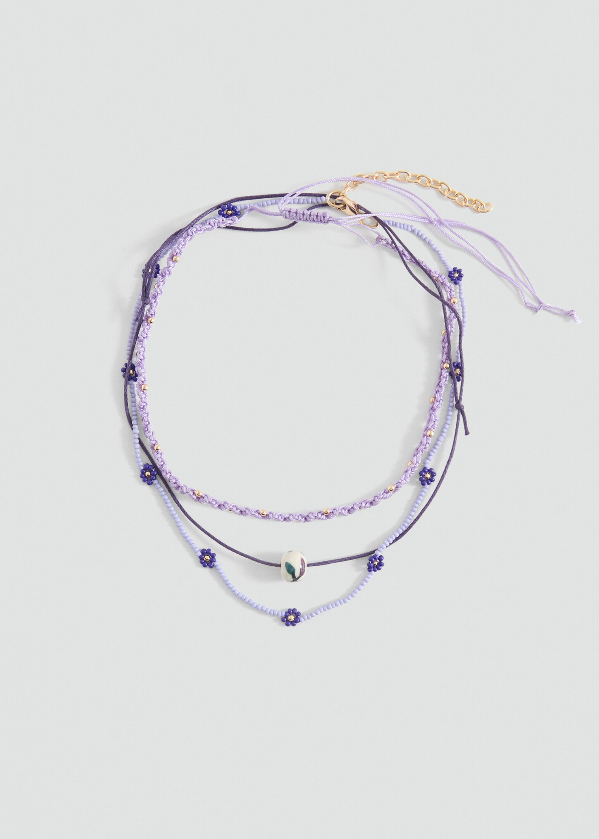 Mixed bead necklace - Article without model, Lilac. Ref: 87014795-00.