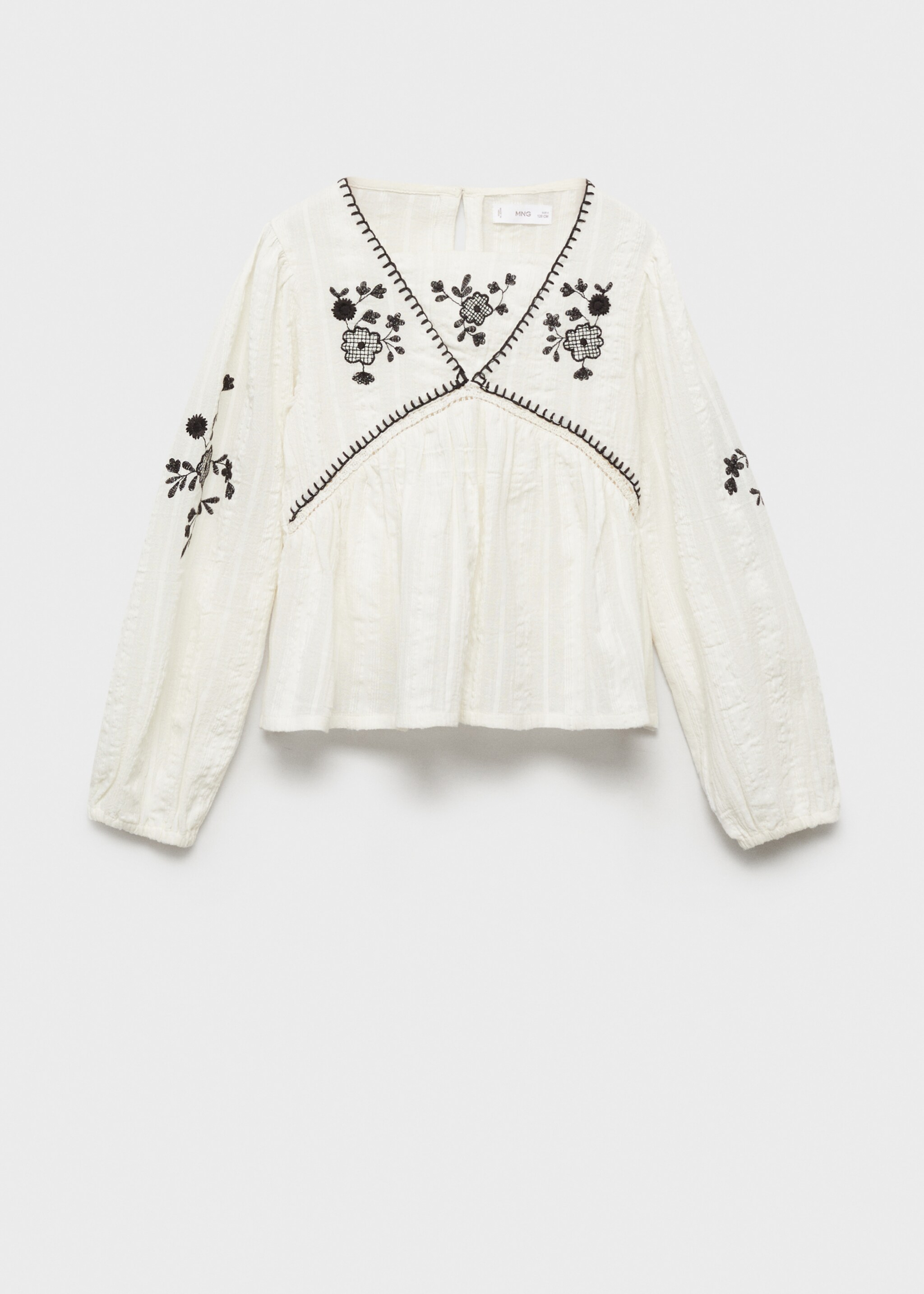 Bluză detalii brodate - Articol fără model, Alb. Ref: 87014797-00.