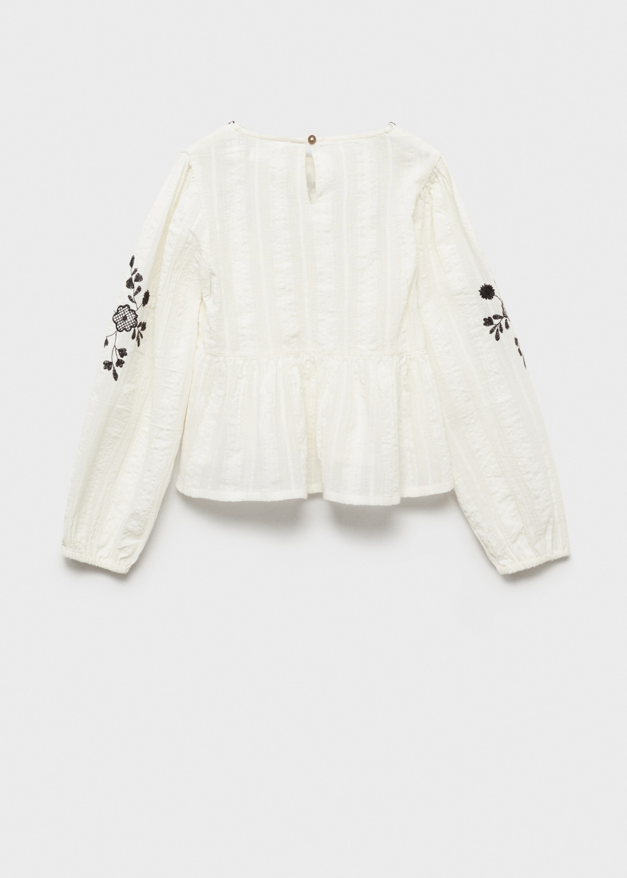 Bluză detalii brodate - Spatele articolului, Alb. Ref: 87014797-00.