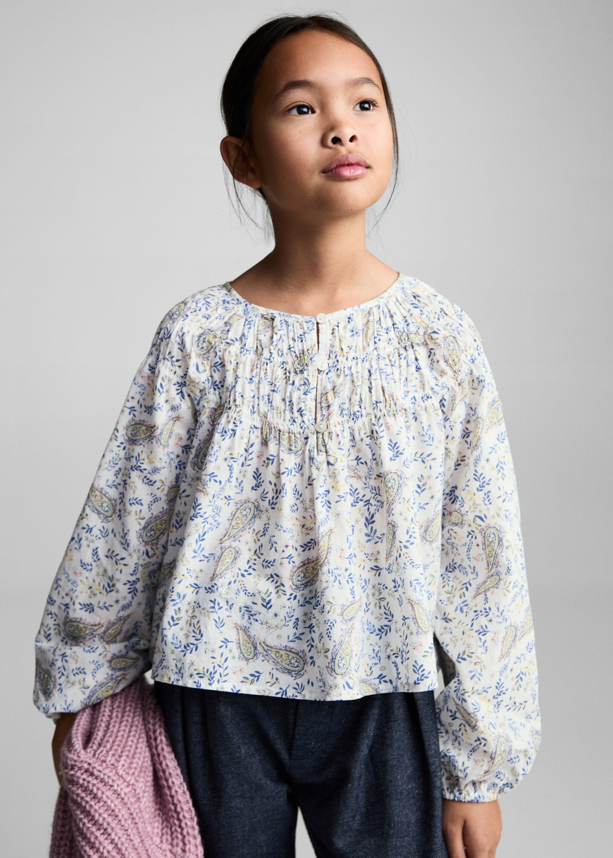 Paisley print blouse - Medium plane, White. Ref: 87014798-00.