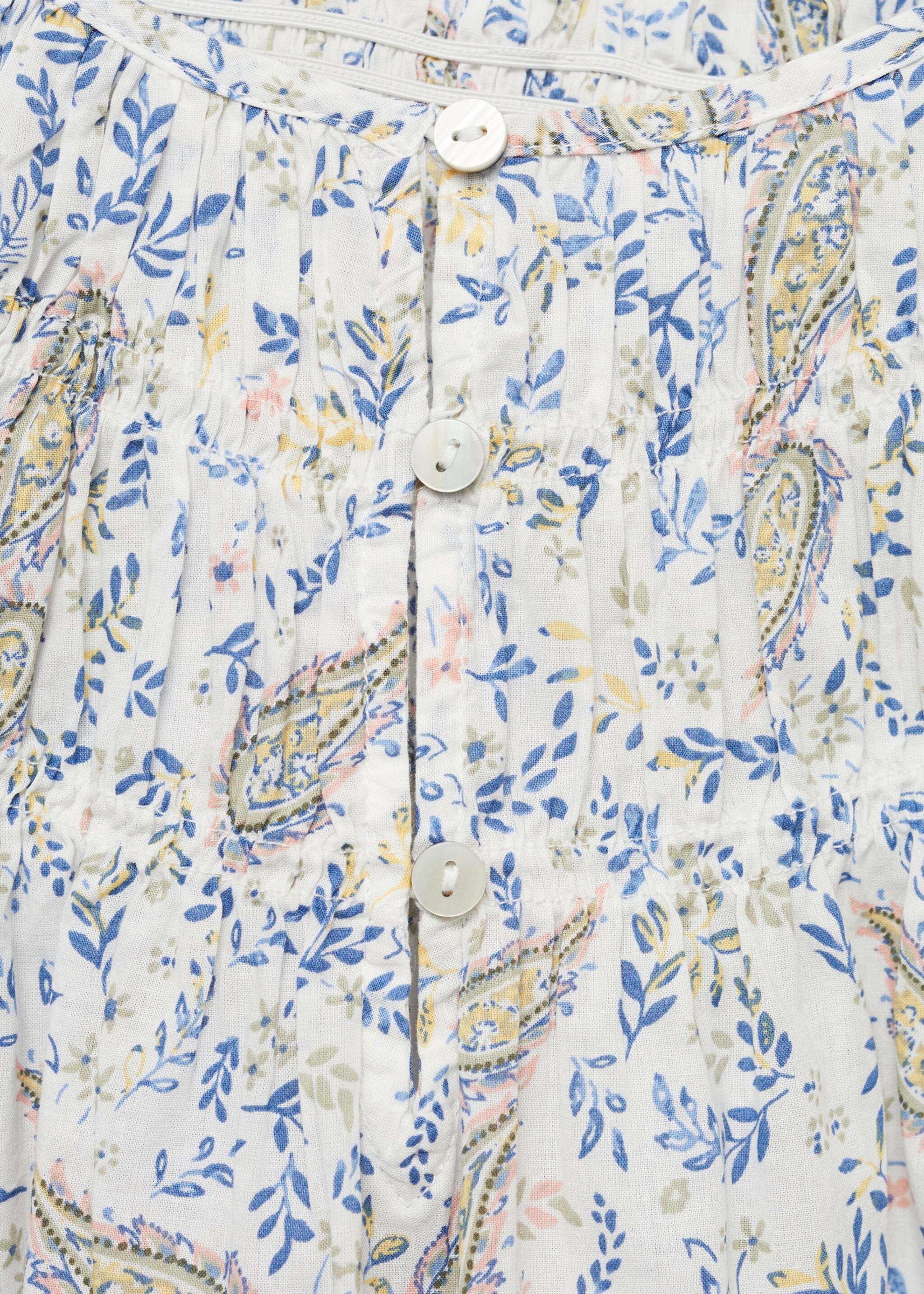 Paisley print blouse - Details of the article 8, White. Ref: 87014798-00.