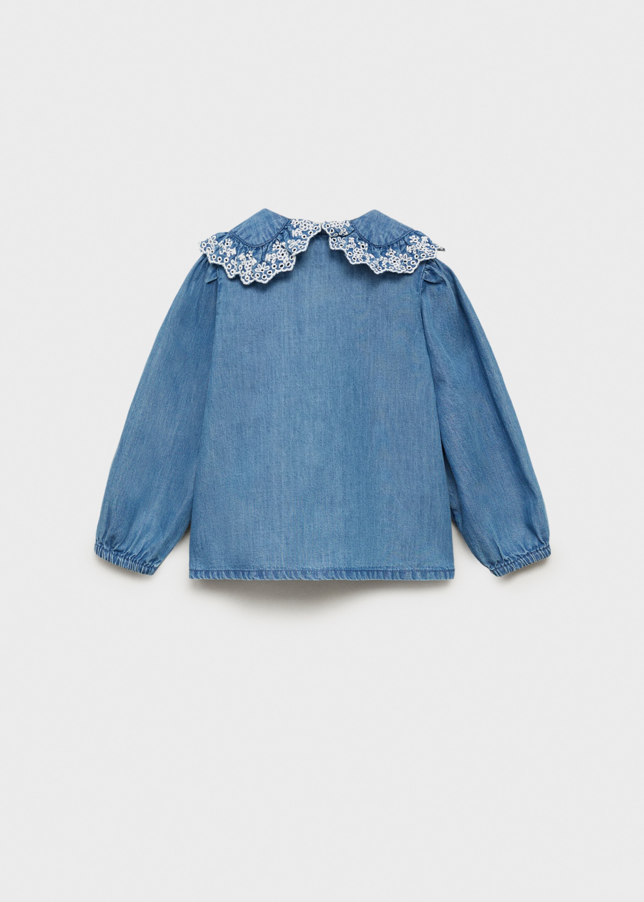 Blouse jean coton - Verso de l’article, Bleu moyen. Ref: 87014799-00.