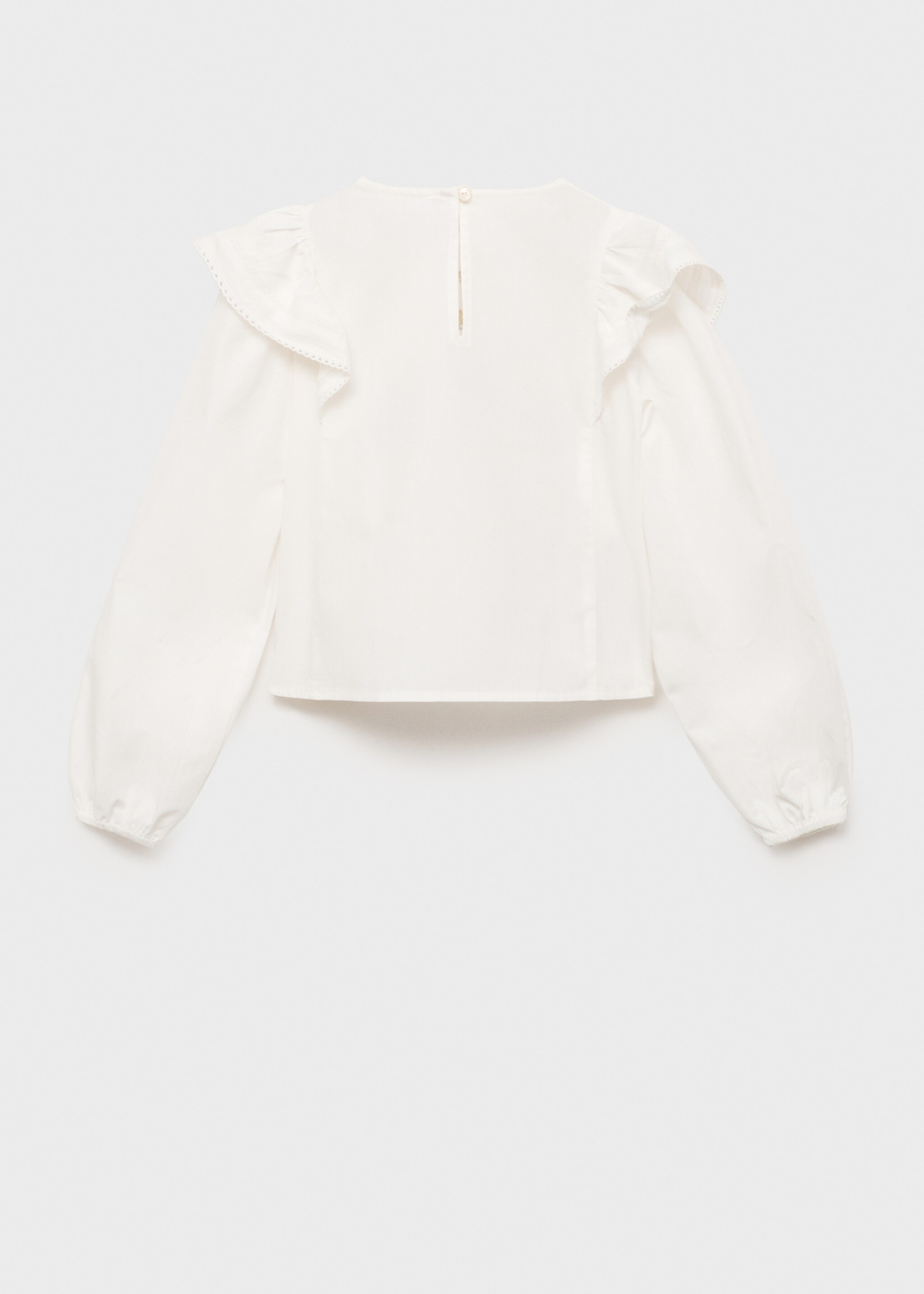 Bluse mit Blumenstickerei - Rückseite des Artikels, Weiß. Ref: 87014800-00.