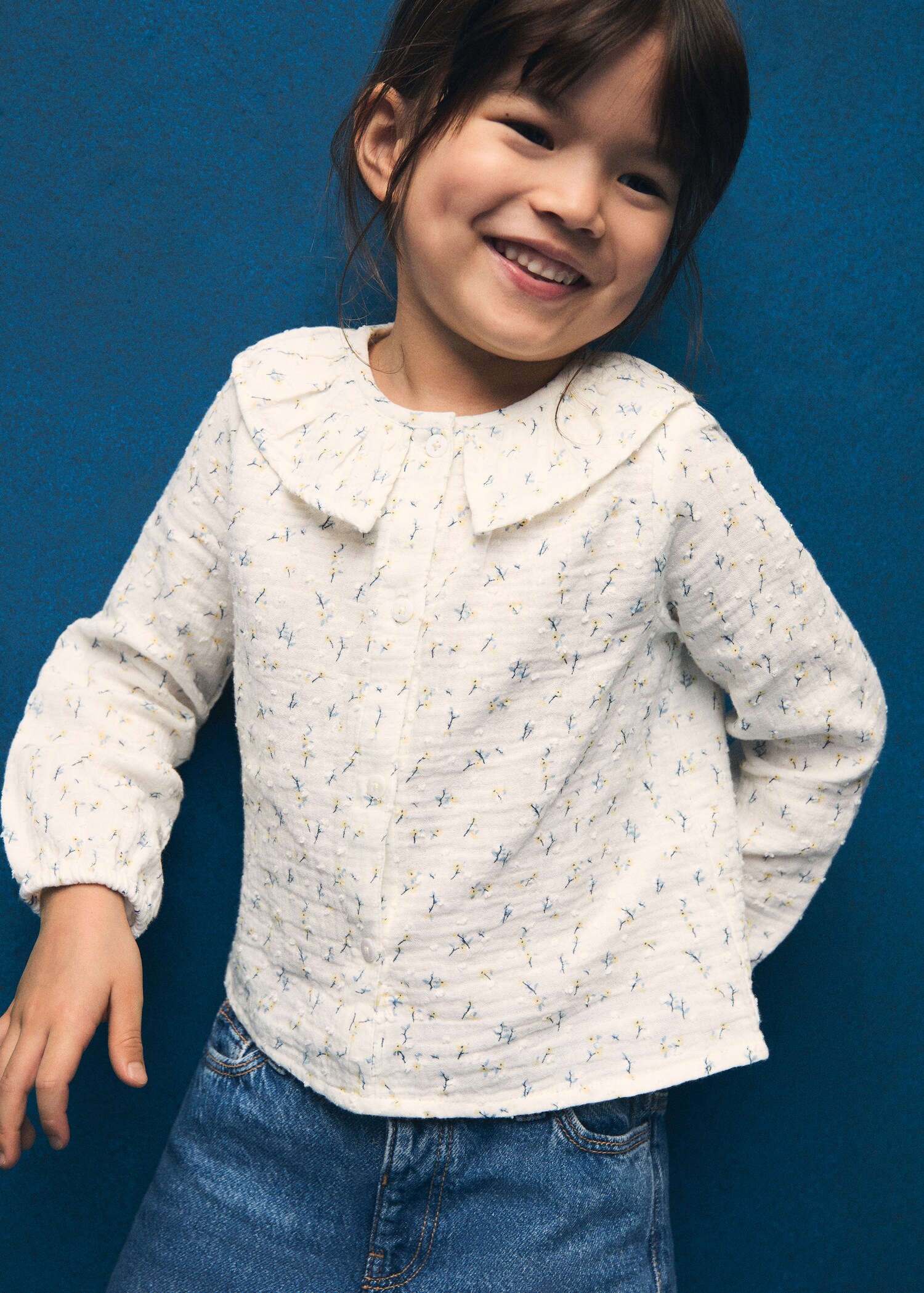 Baumwollbluse mit Blumenmuster - Detail des Artikels 5