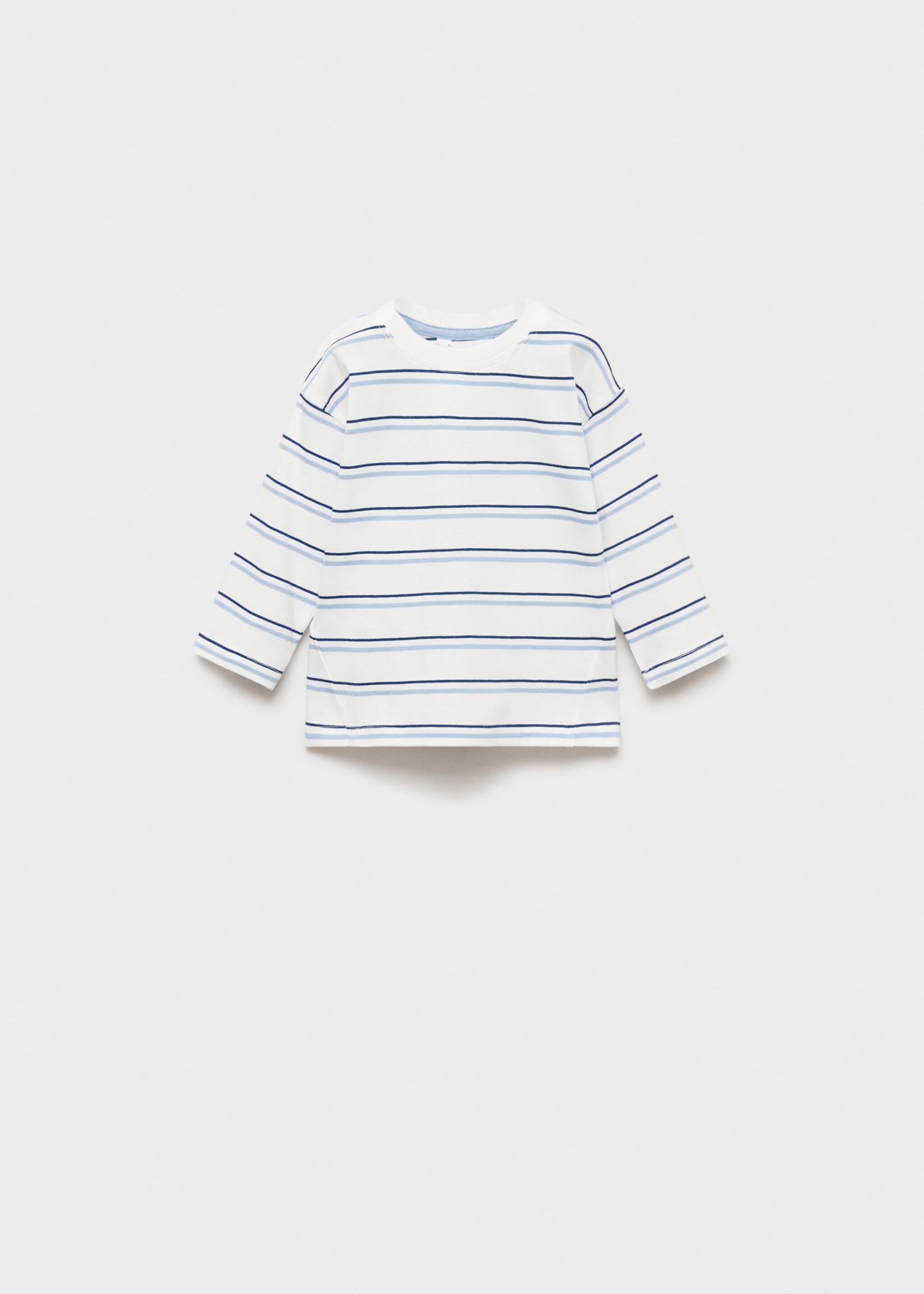 Striped cotton T-shirt - Article without model, Blue. Ref: 87014802-00.