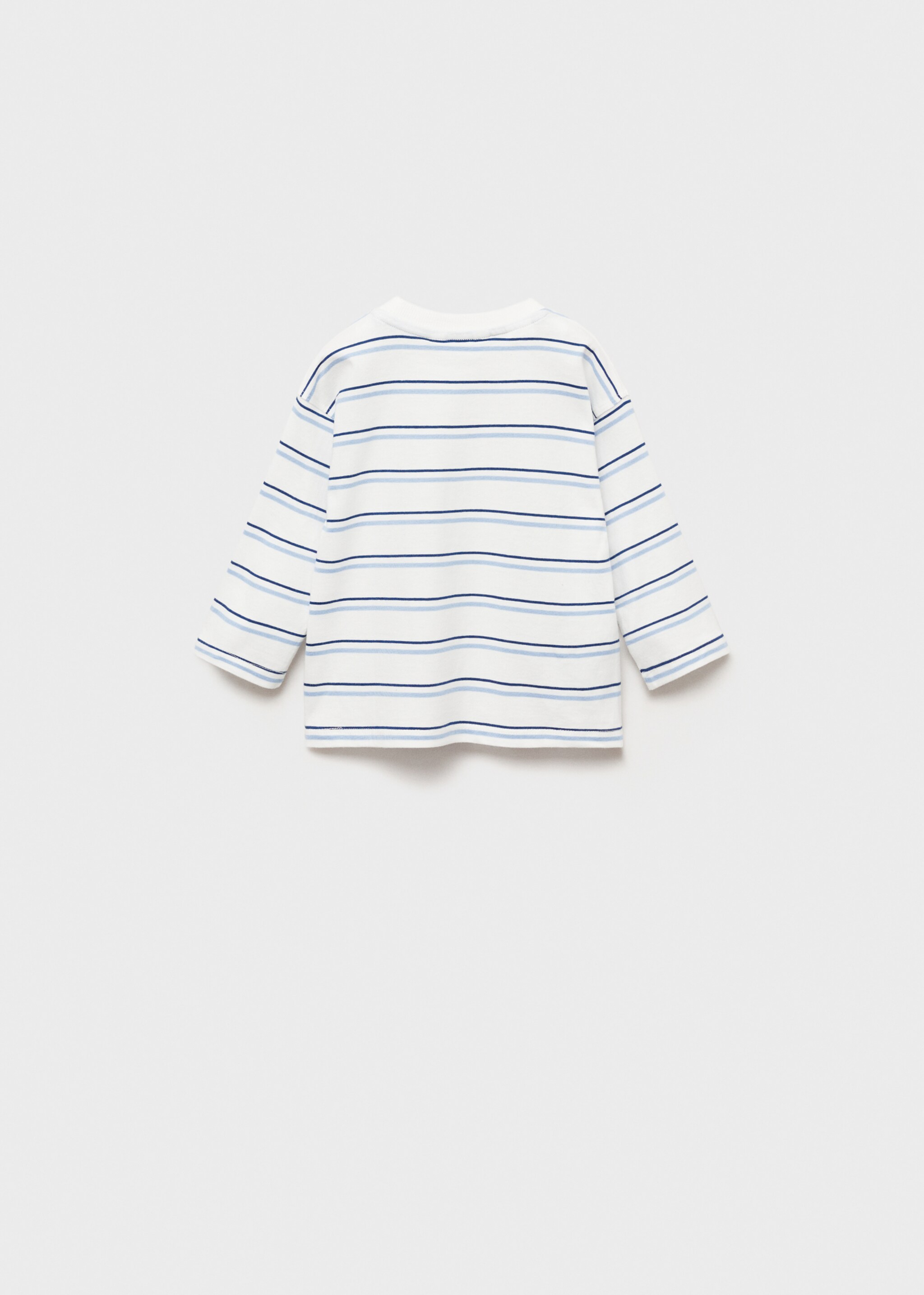 Striped cotton T-shirt - Reverse of the article, Blue. Ref: 87014802-00.