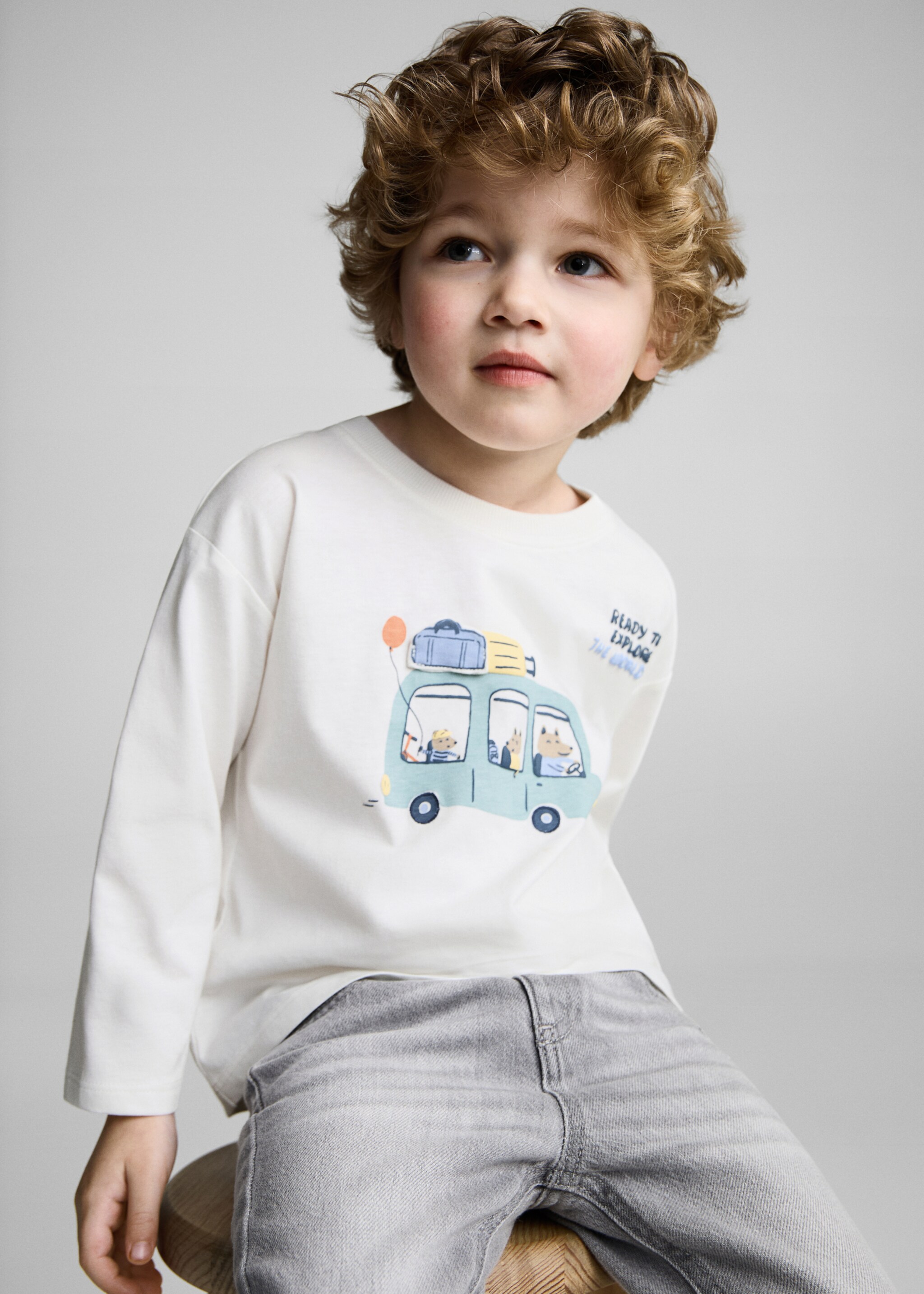 Samarreta cotó dibuix - Pla mig, Blanc trencat. Ref: 87014808-00.