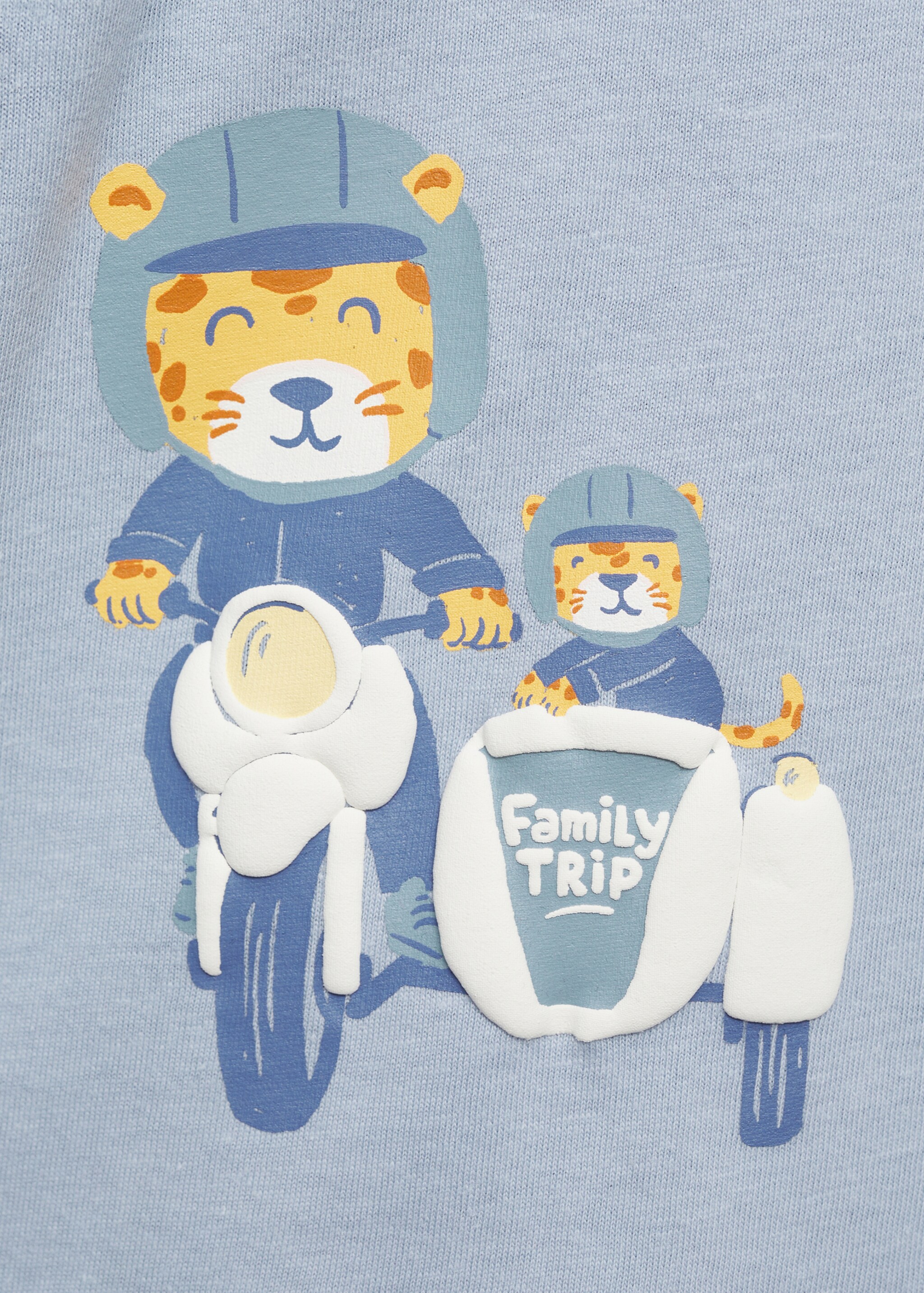 Cotton printed T-shirt - Details of the article 0, Sky Blue. Ref: 87014809-00.