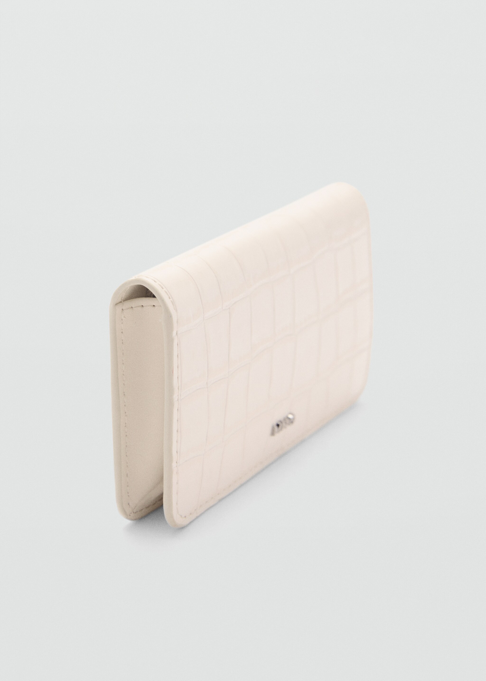 Croco faux-leather wallet with flap - Medium plane, Off White. Ref: 87014810-00.