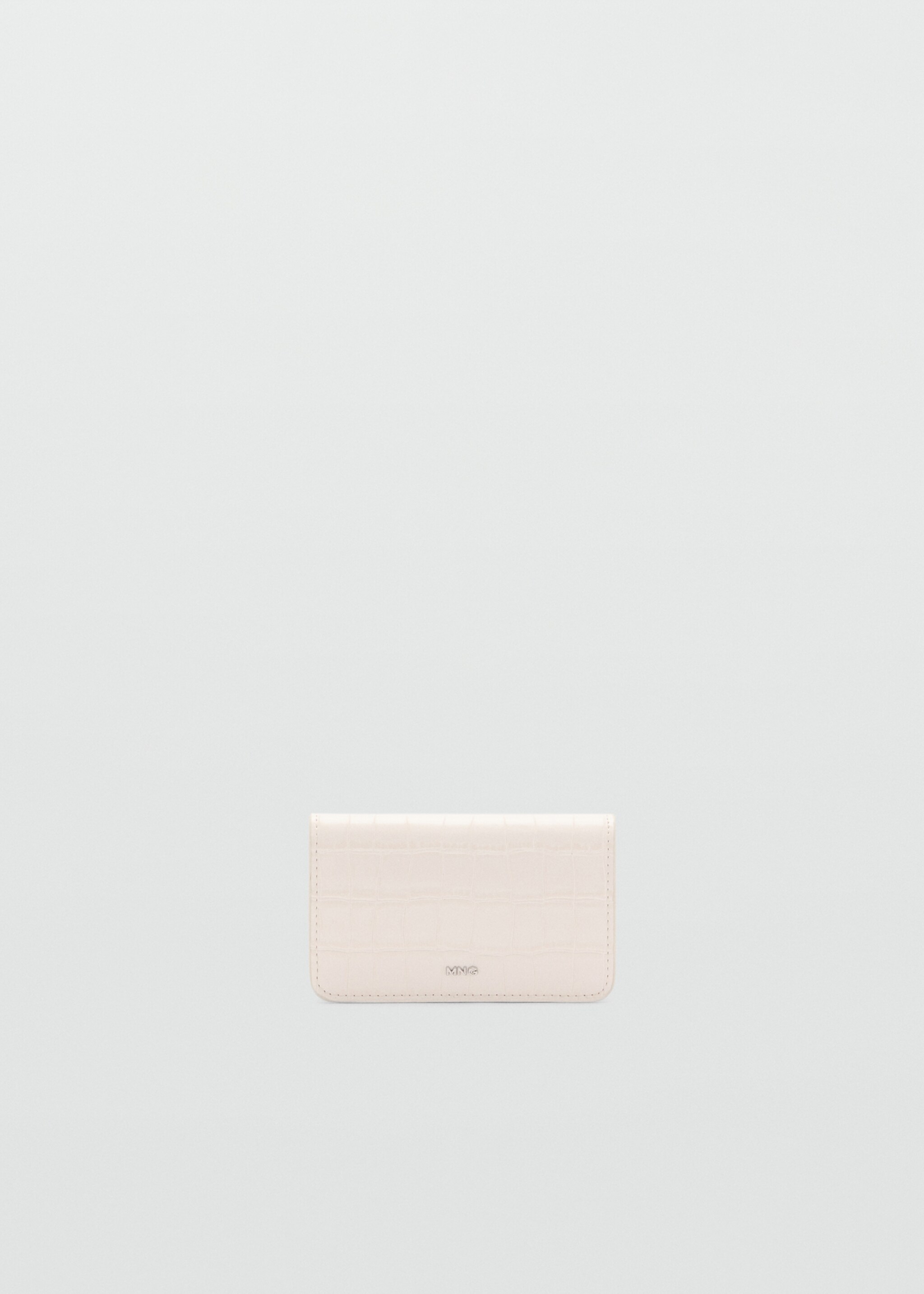 Croco faux-leather wallet with flap - Article without model, Off White. Ref: 87014810-00.