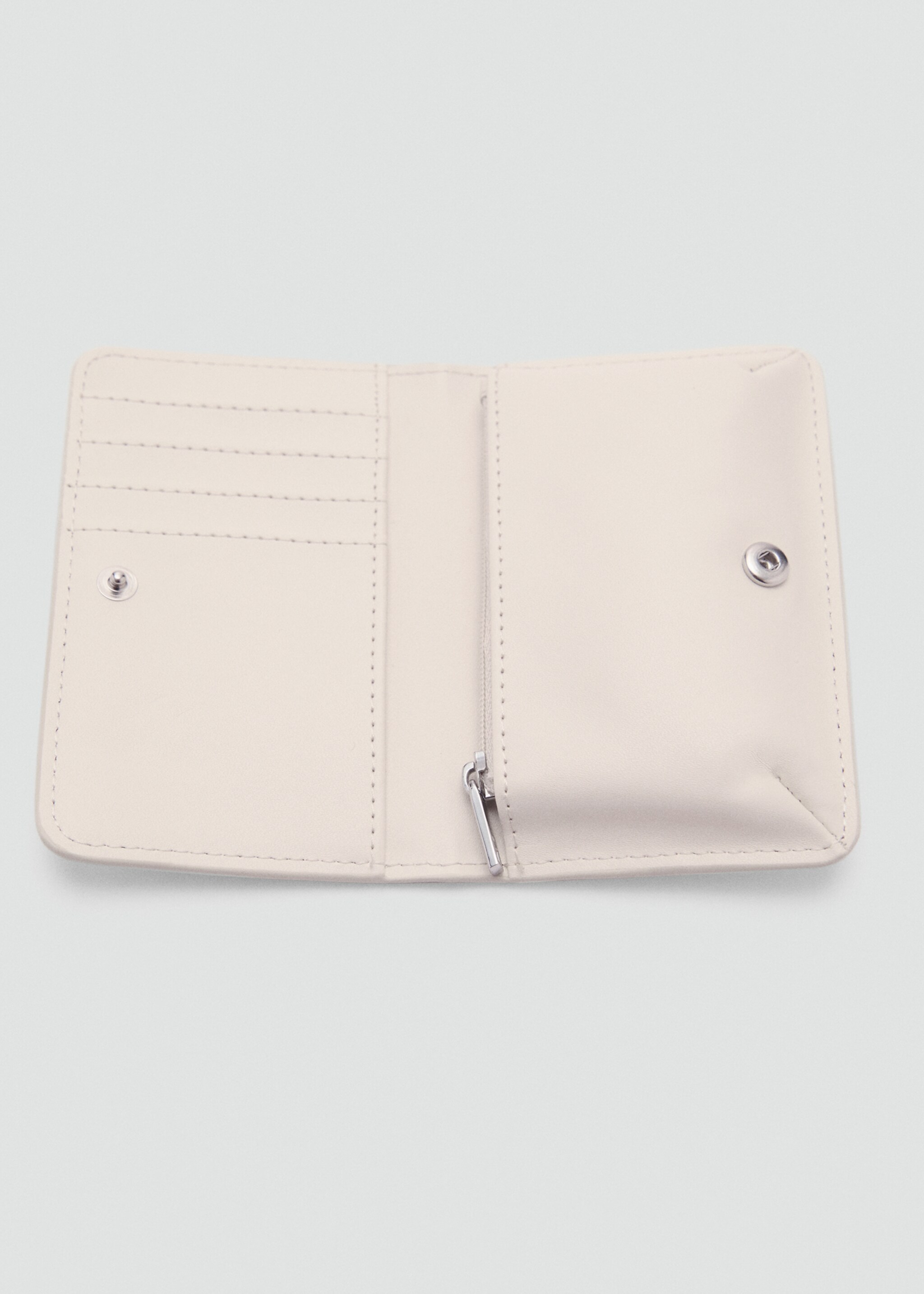 Croco faux-leather wallet with flap - Details of the article 1, Off White. Ref: 87014810-00.
