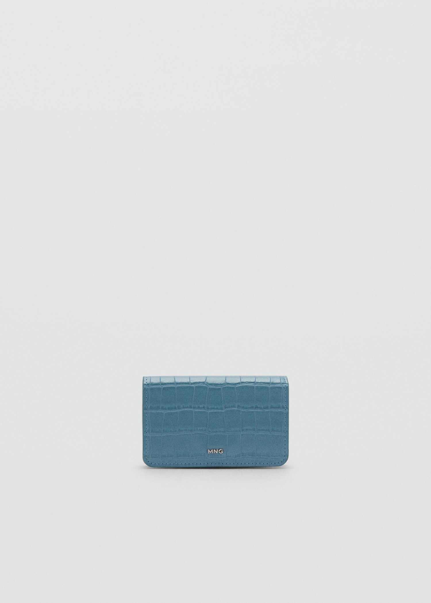 Croco faux-leather wallet with flap - Article without model