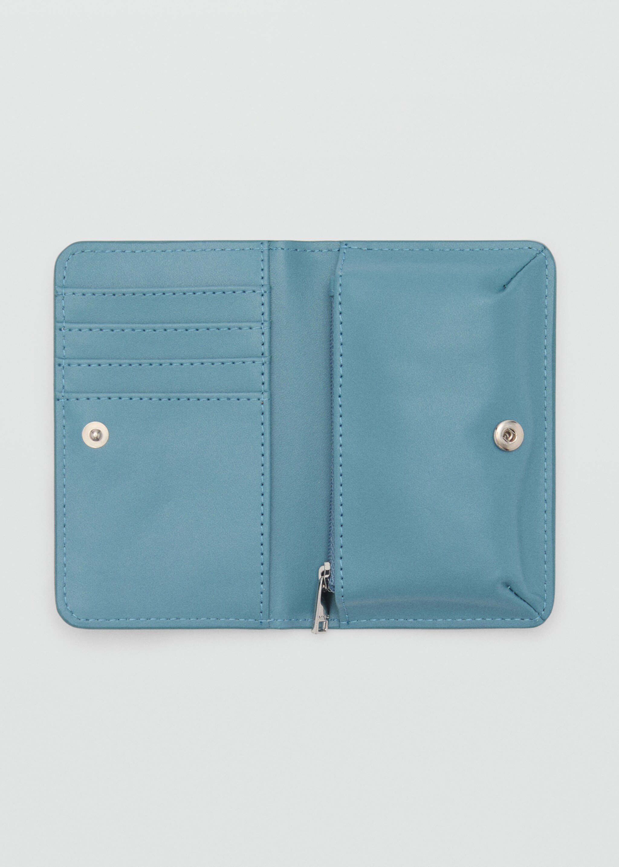 Croco faux-leather wallet with flap - Details of the article 1, Night Blue. Ref: 87014810-00.