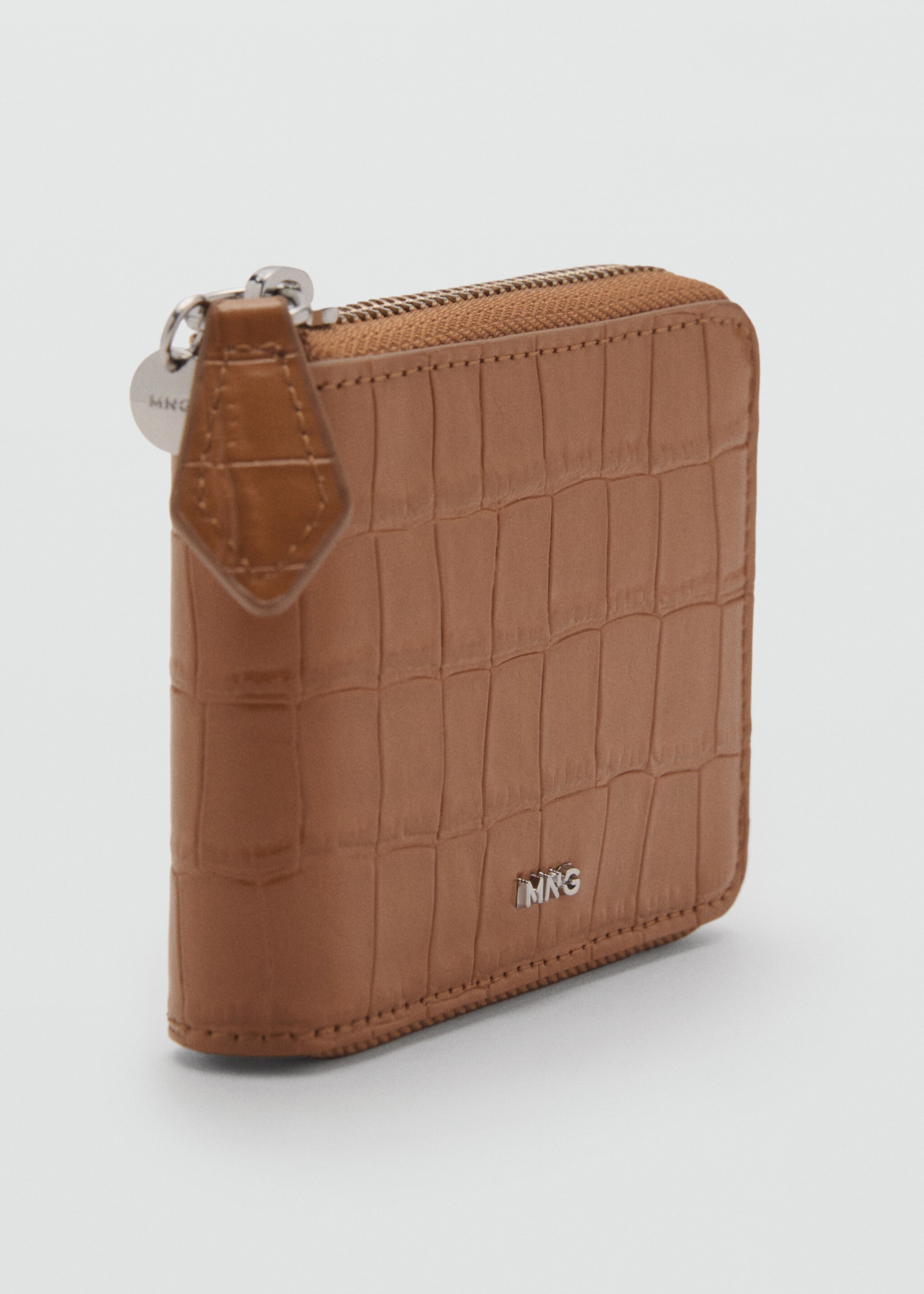 Croco faux-effect mini wallet - Medium plane, Medium Brown. Ref: 87014811-00.