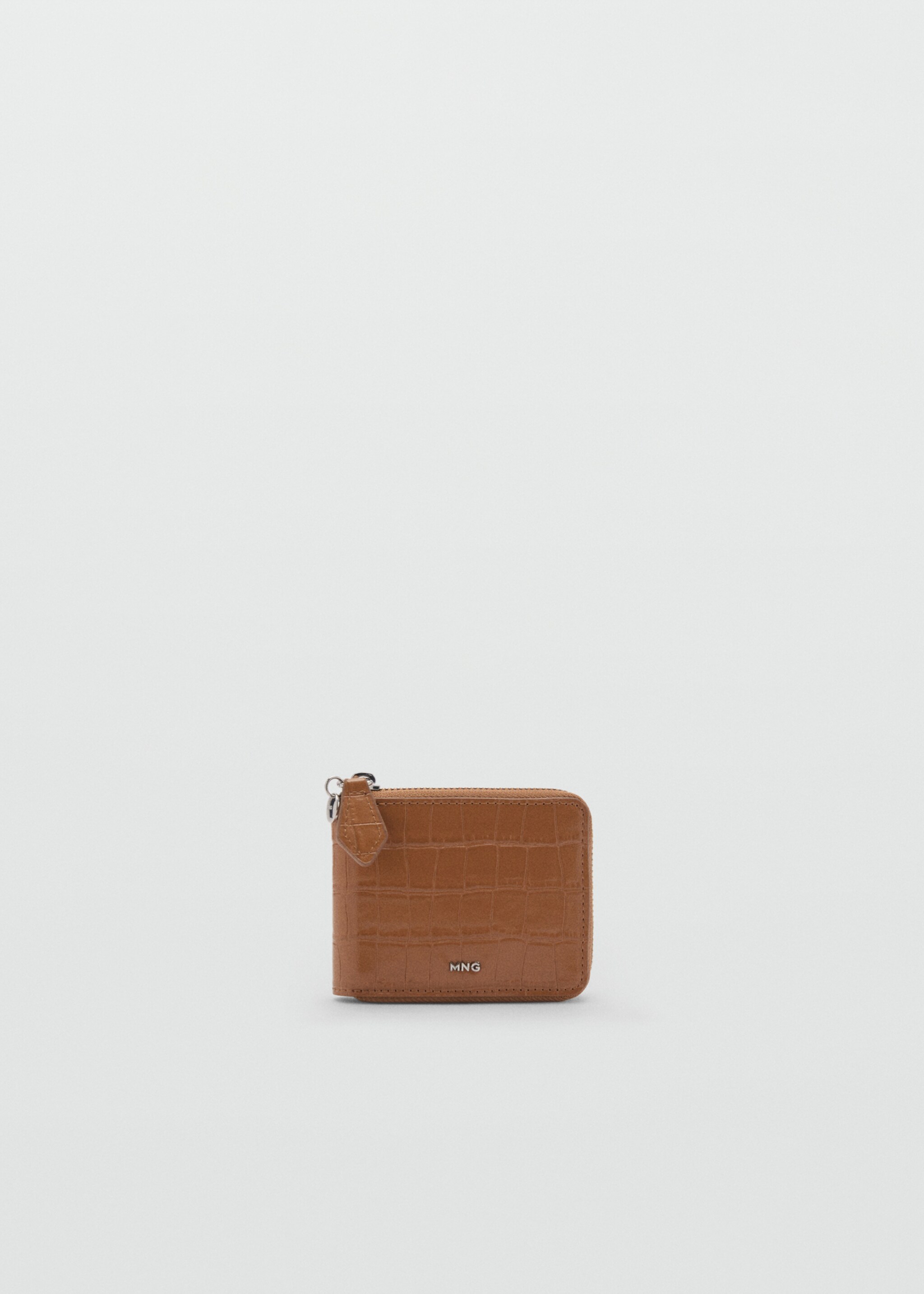 Croco faux-effect mini wallet - Article without model, Medium Brown. Ref: 87014811-00.