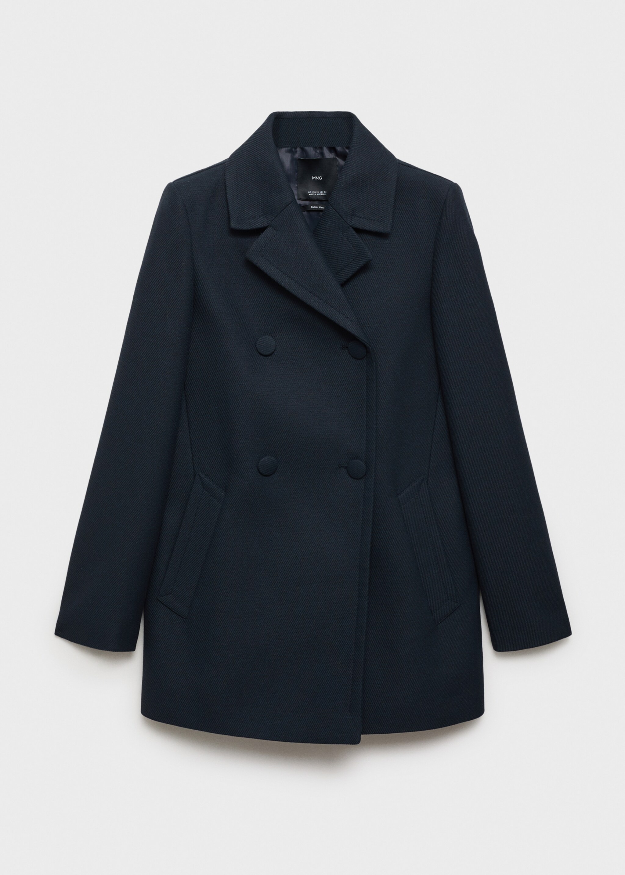 Παλτό γιακάς διπλά κουμπιά - Προϊόν χωρίς μοντέλο, Σκούρο Μπλε Μαρέν. Ref: 87014812-00.