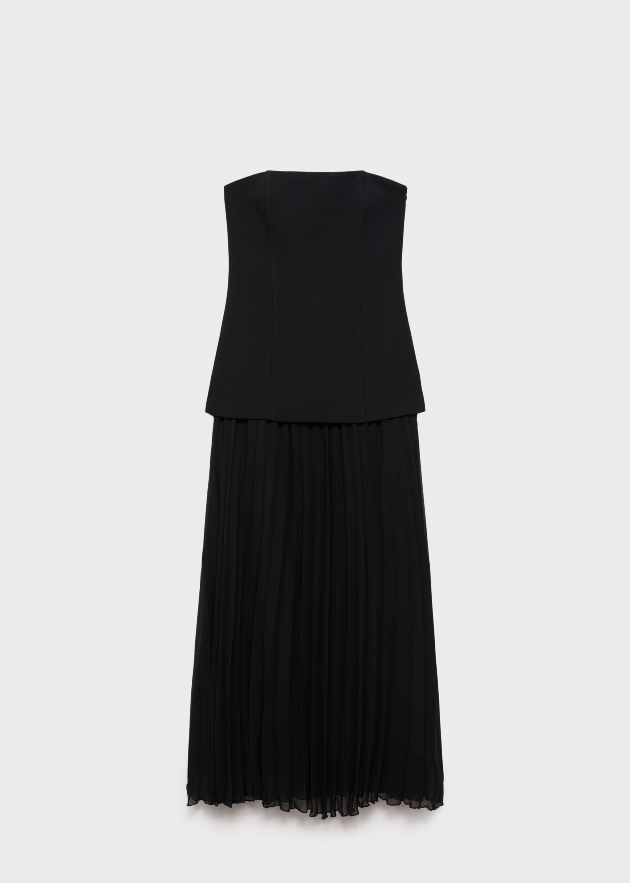 Vestido palabra de honor combinado - Artículo sin modelo, Negro. Ref: 87014813-00.