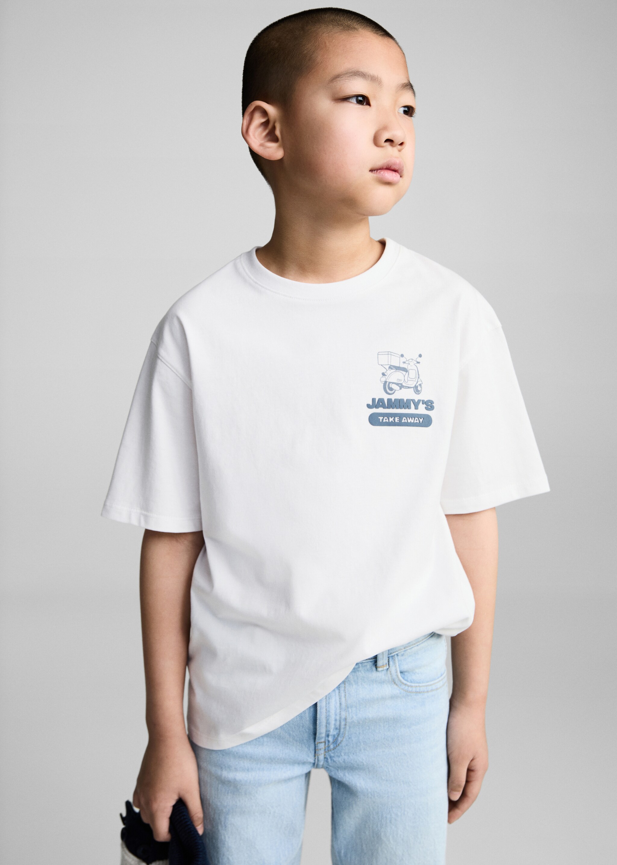 Short-sleeved cotton t-shirt - Medium plane, Off White. Ref: 87015140-00.