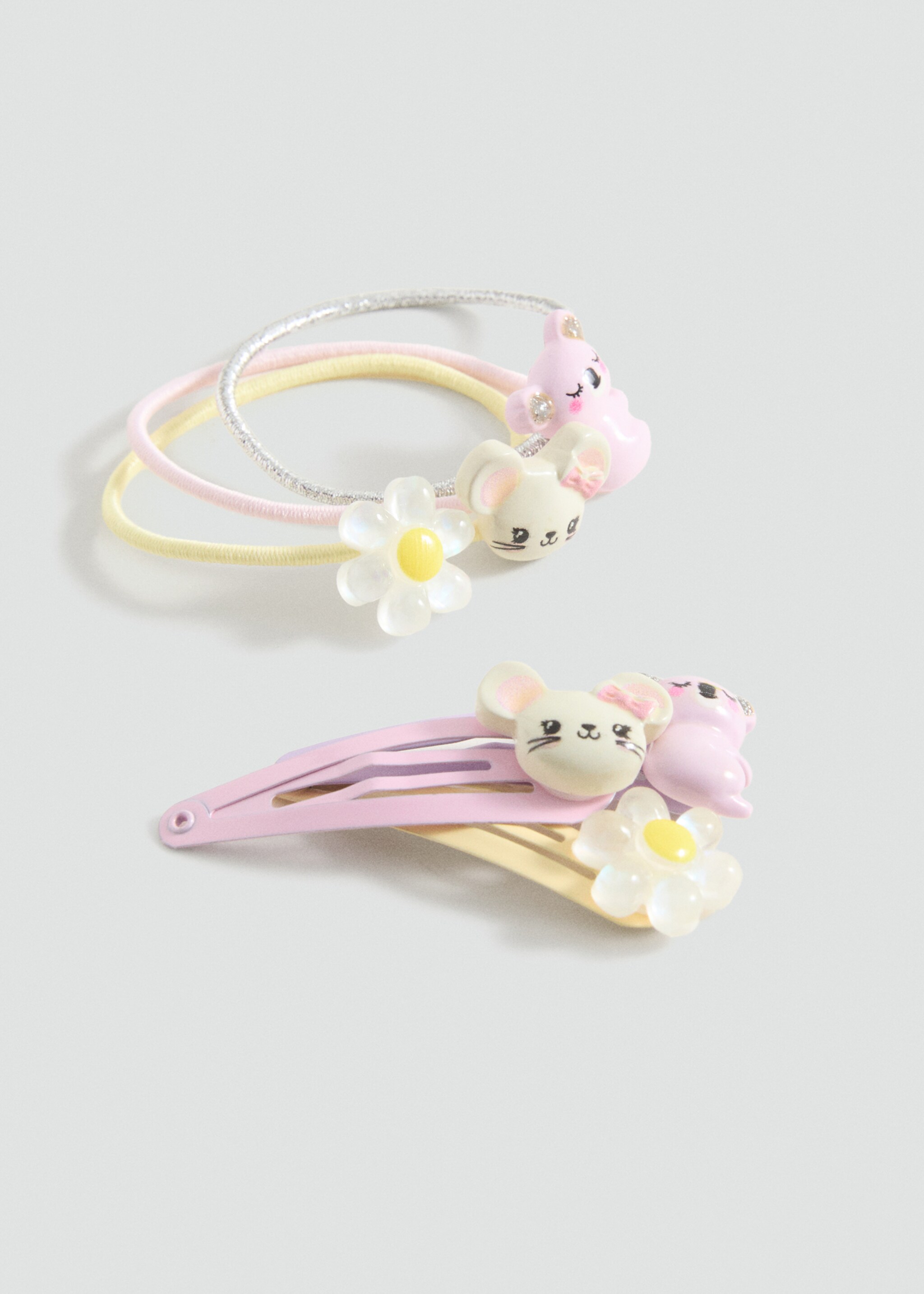 Pack of rubber bands and clips - Details of the article 1, Pink. Ref: 87015146-00.