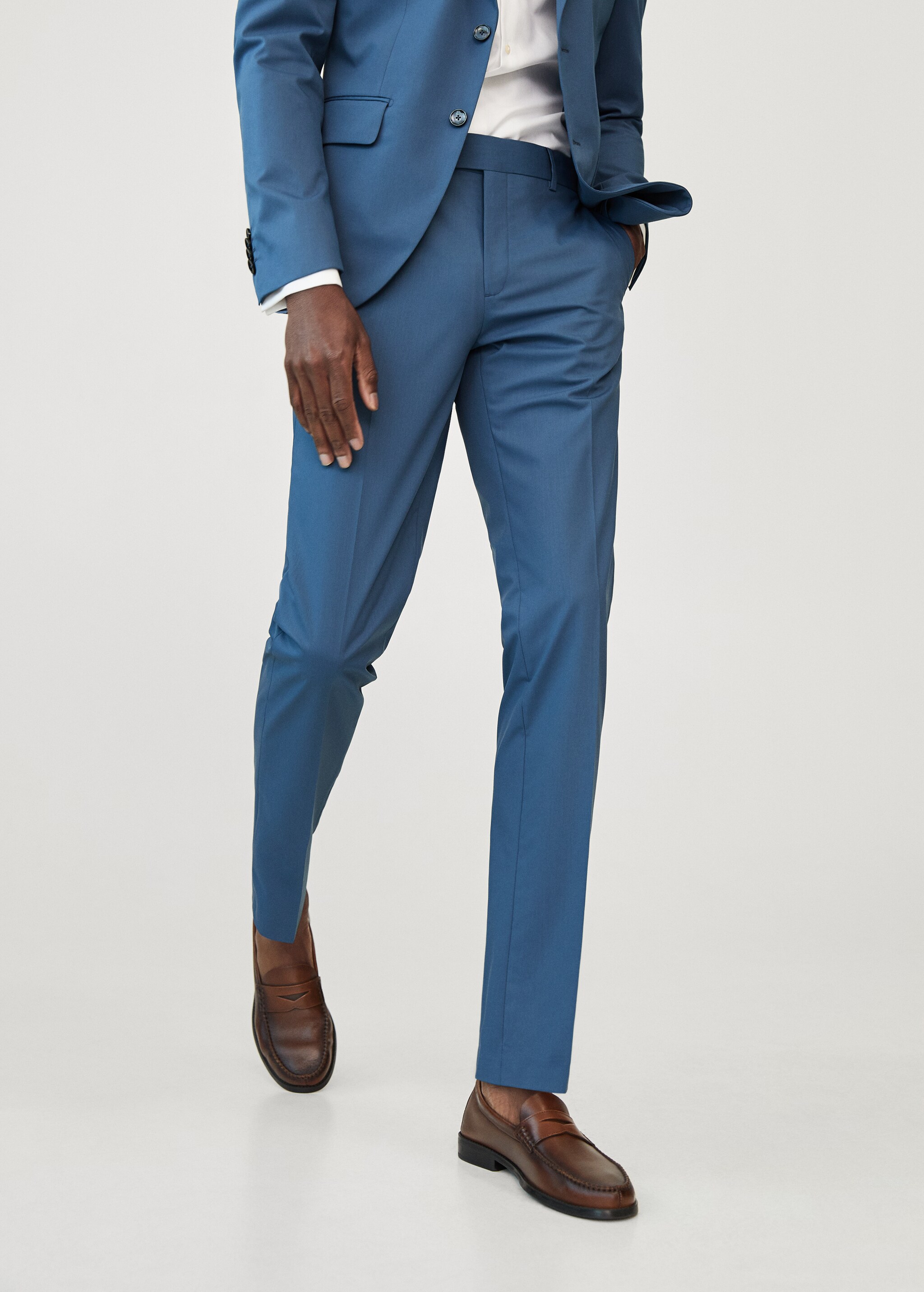 Oblekové kalhoty slim fit - Náhled ve středové rovině