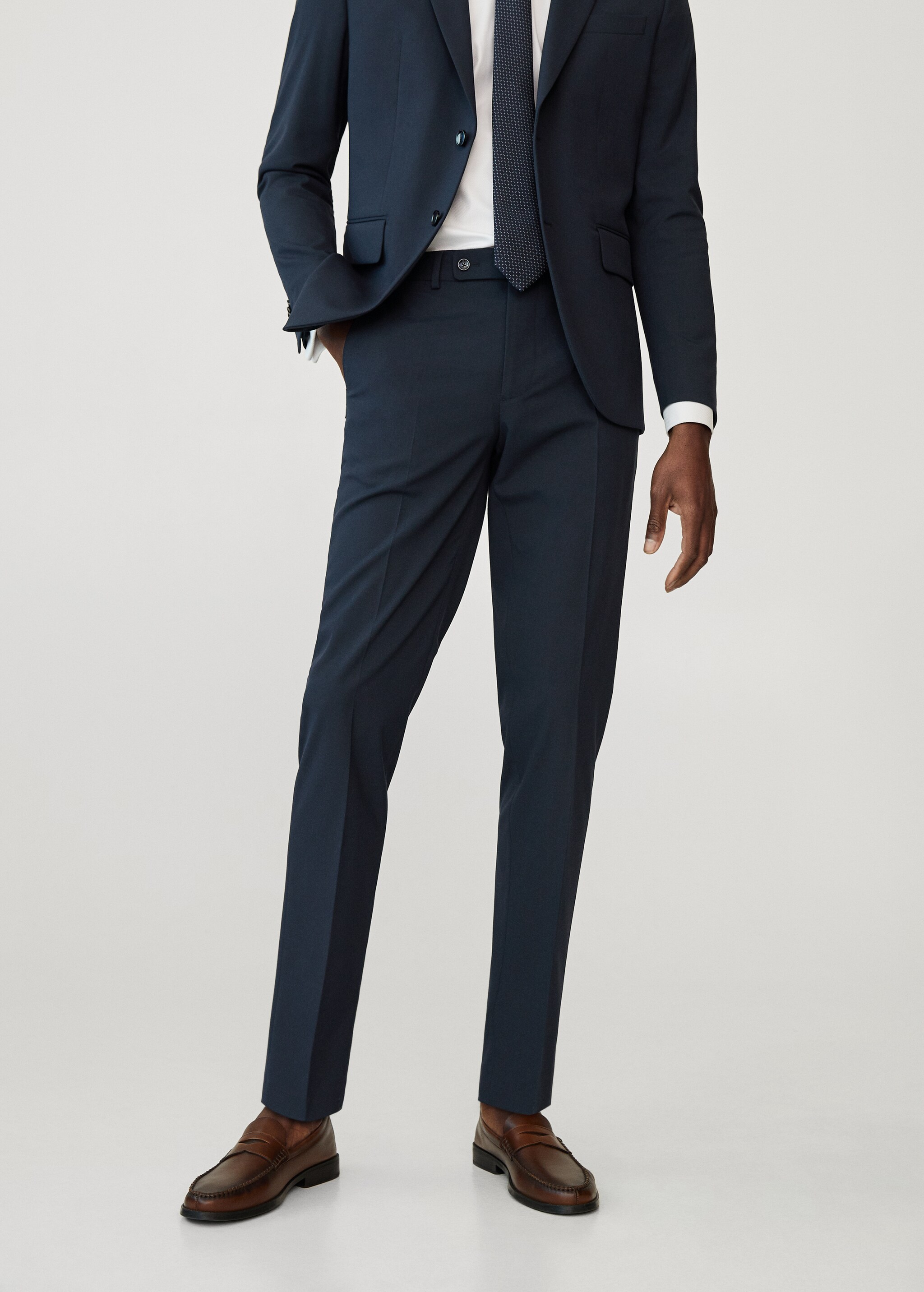 Oblekové kalhoty slim fit - Náhled ve středové rovině