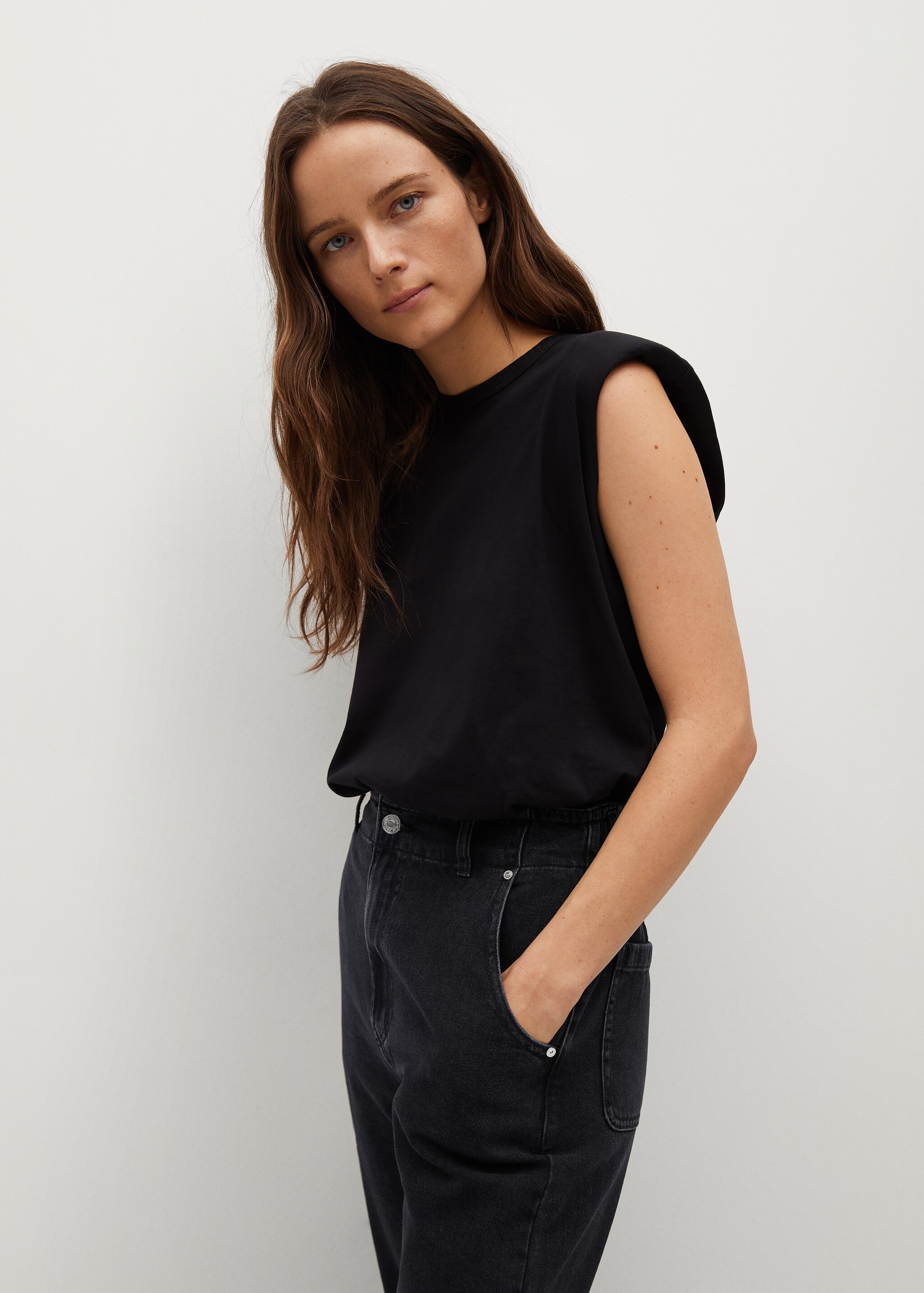 Waist straight Slouchy jeans - Details of the article 1