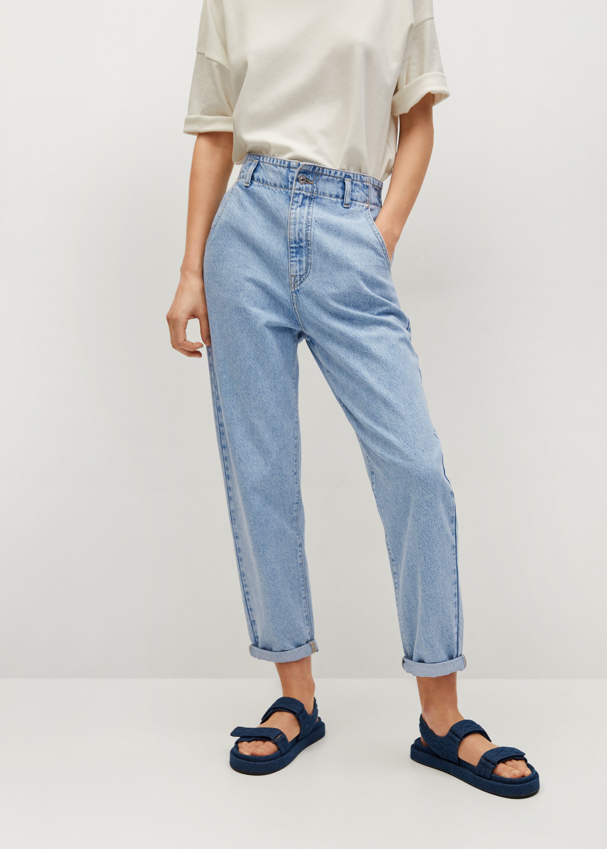 Waist straight Slouchy jeans - Medium plane
