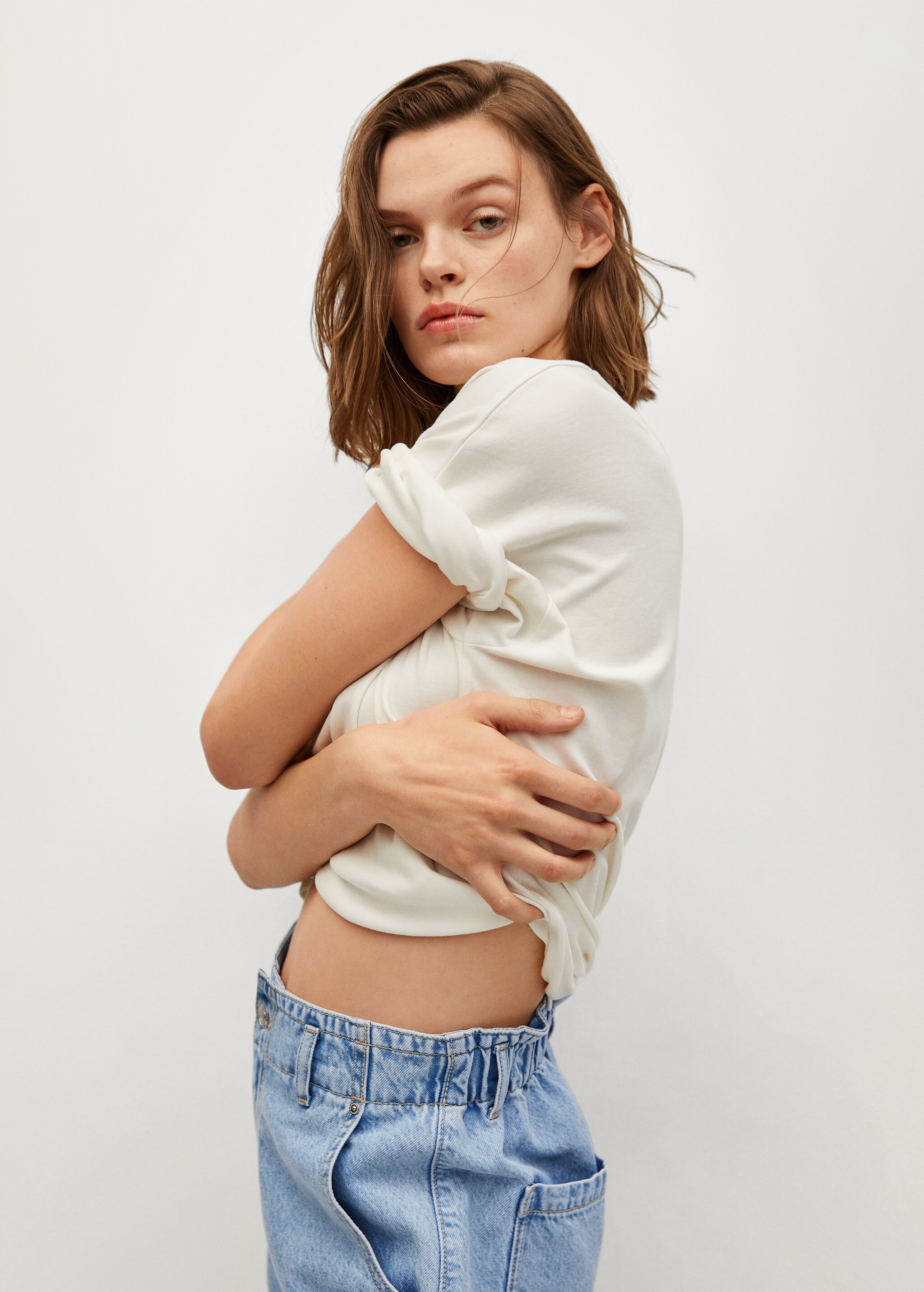 Waist straight Slouchy jeans - Details of the article 1