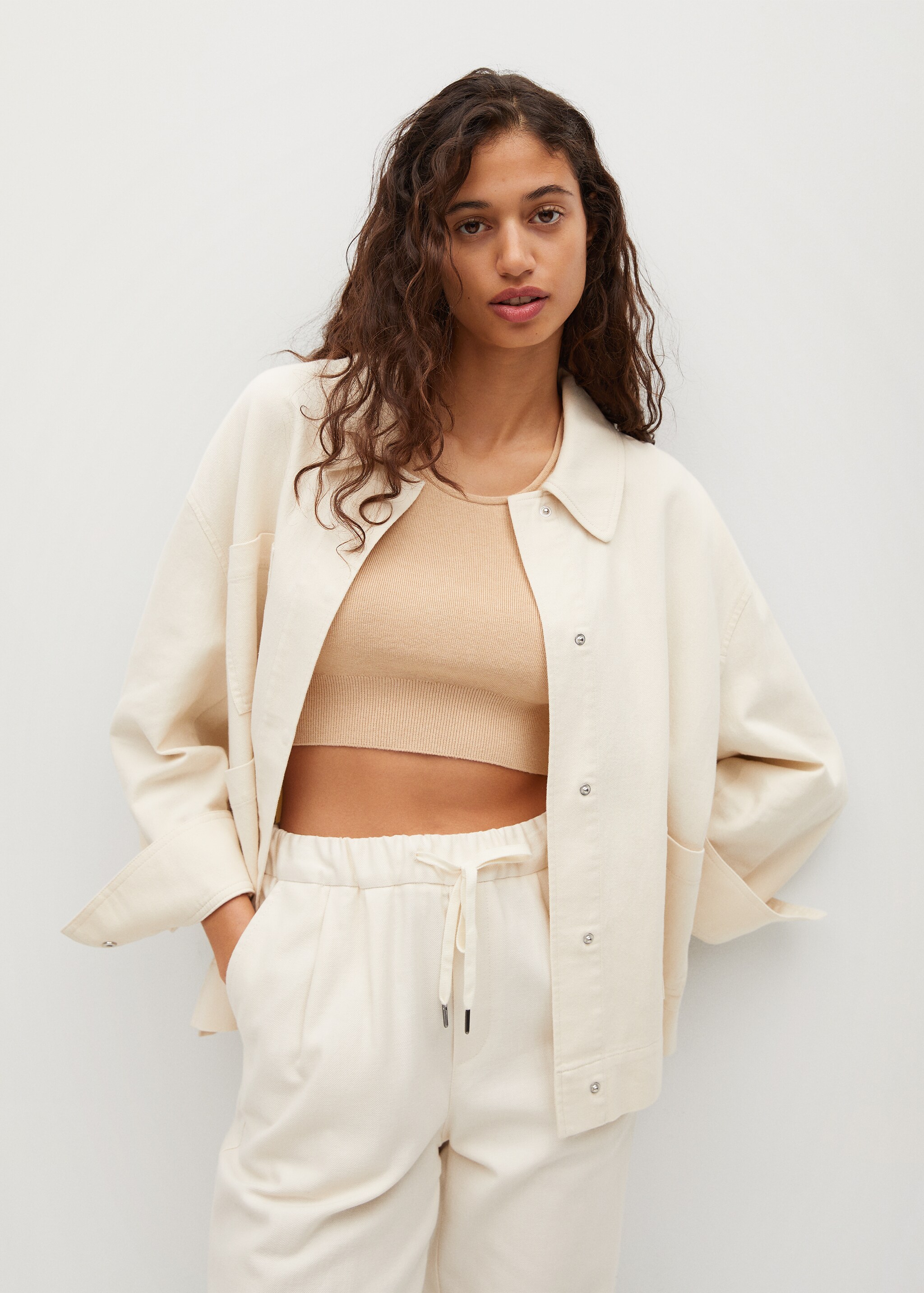 Elastic waist cotton pants - Details of the article 1