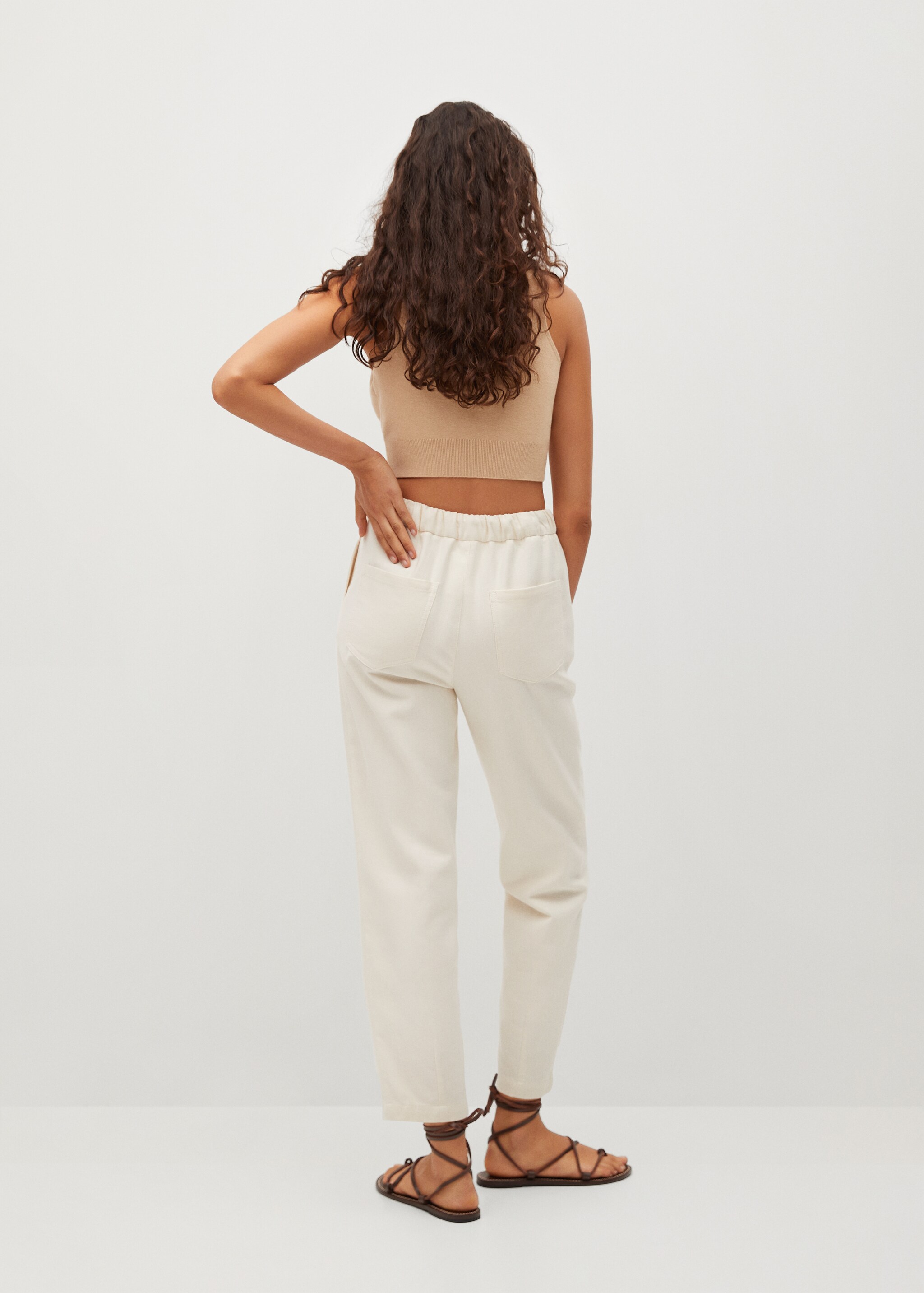 Elastic waist cotton pants - Reverse of the article