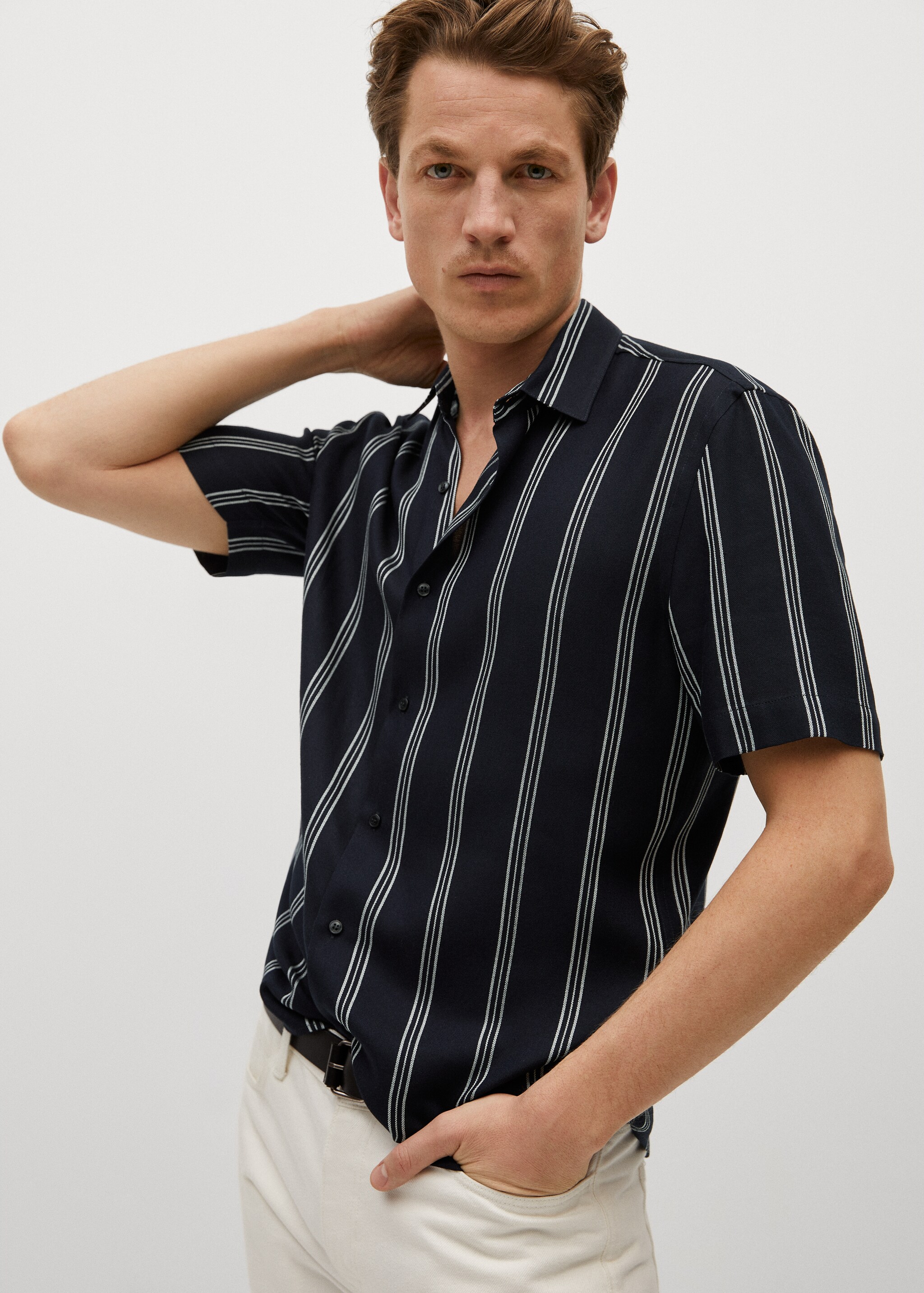 Camisa regular fit fluida rayas - Detalle del artículo 3