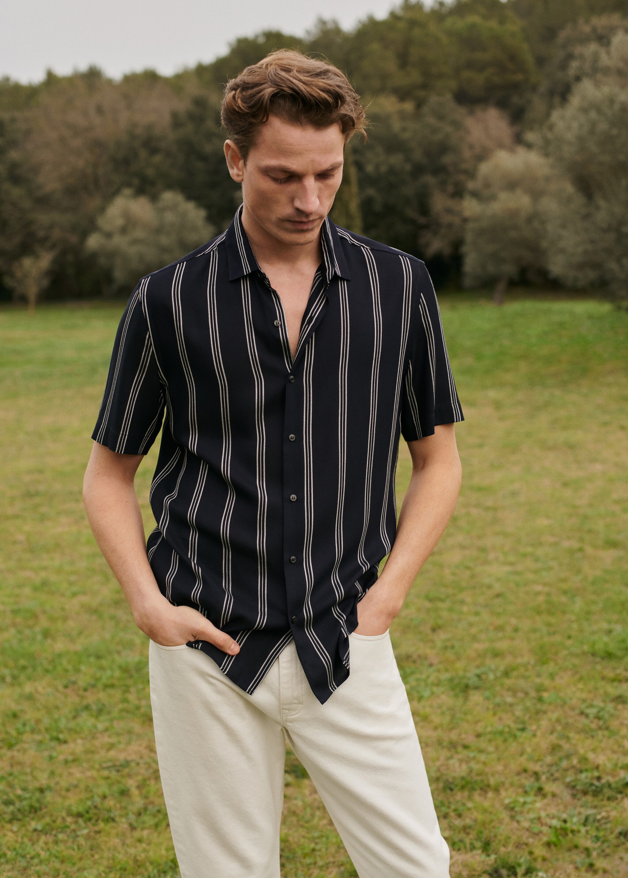 Camisa regular fit fluida rayas - Detalle del artículo 5