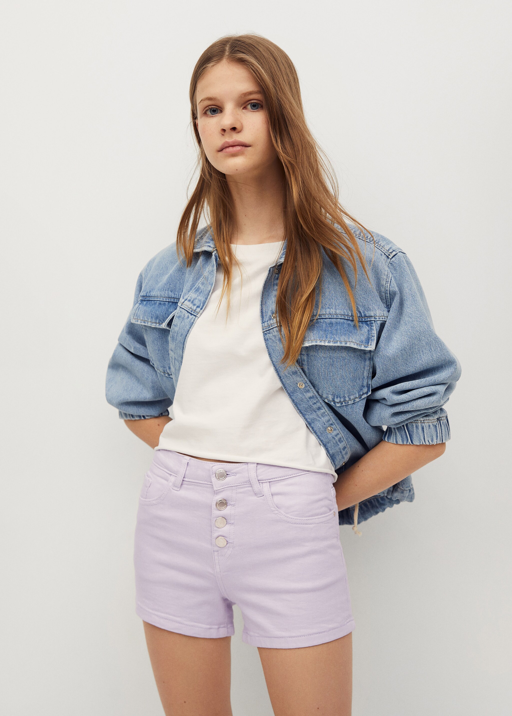 Short denim botones - Plano medio