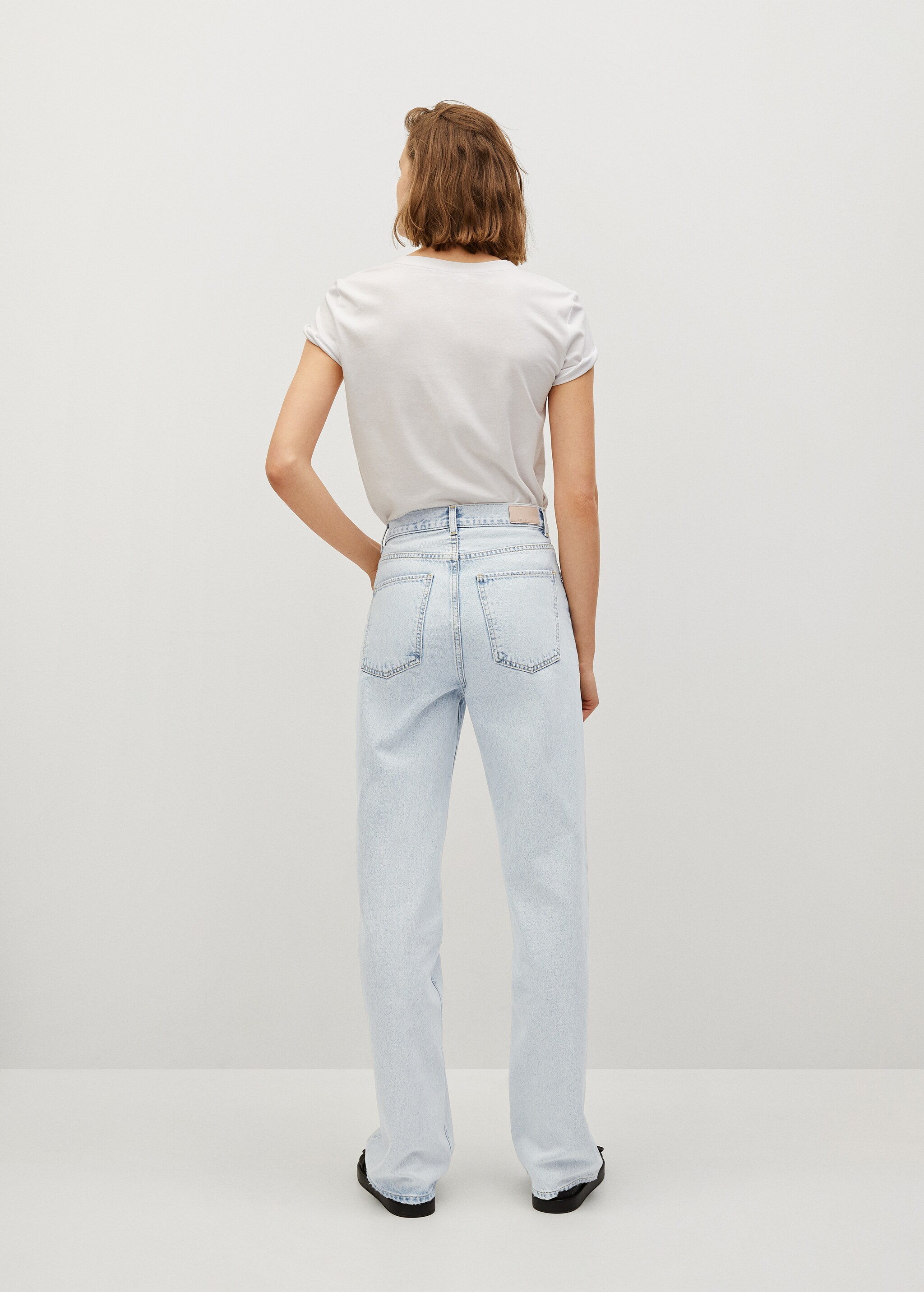 Jeans rectos tiro alto - Reverso del artículo