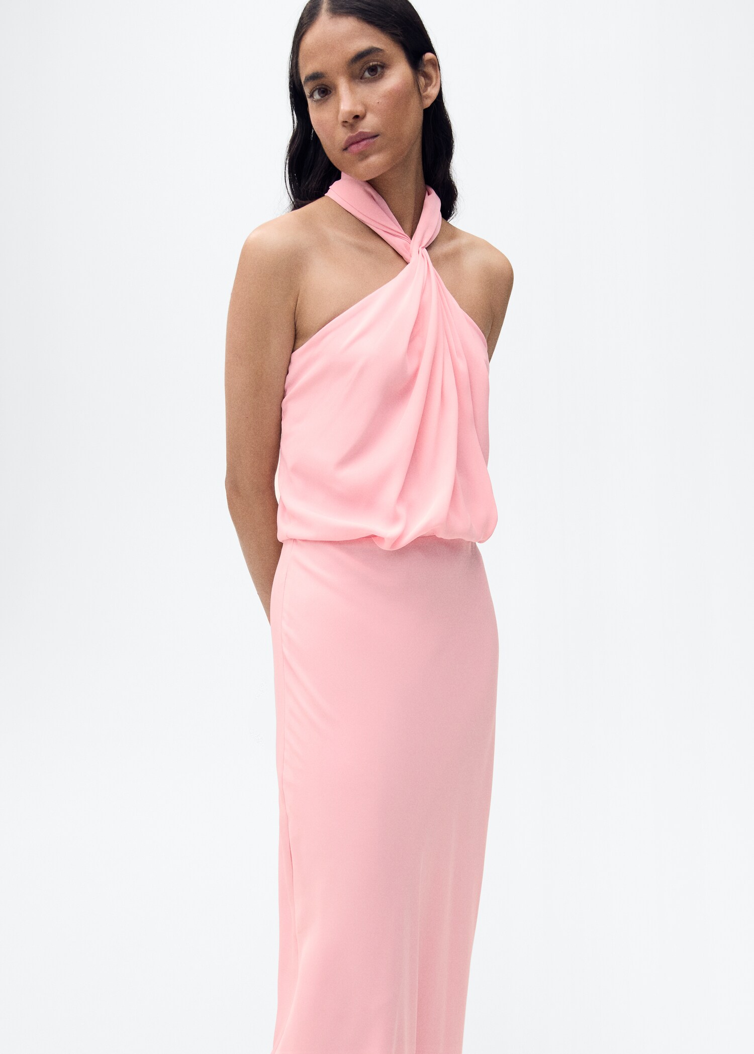 Halter dress with back opening - Medium plane