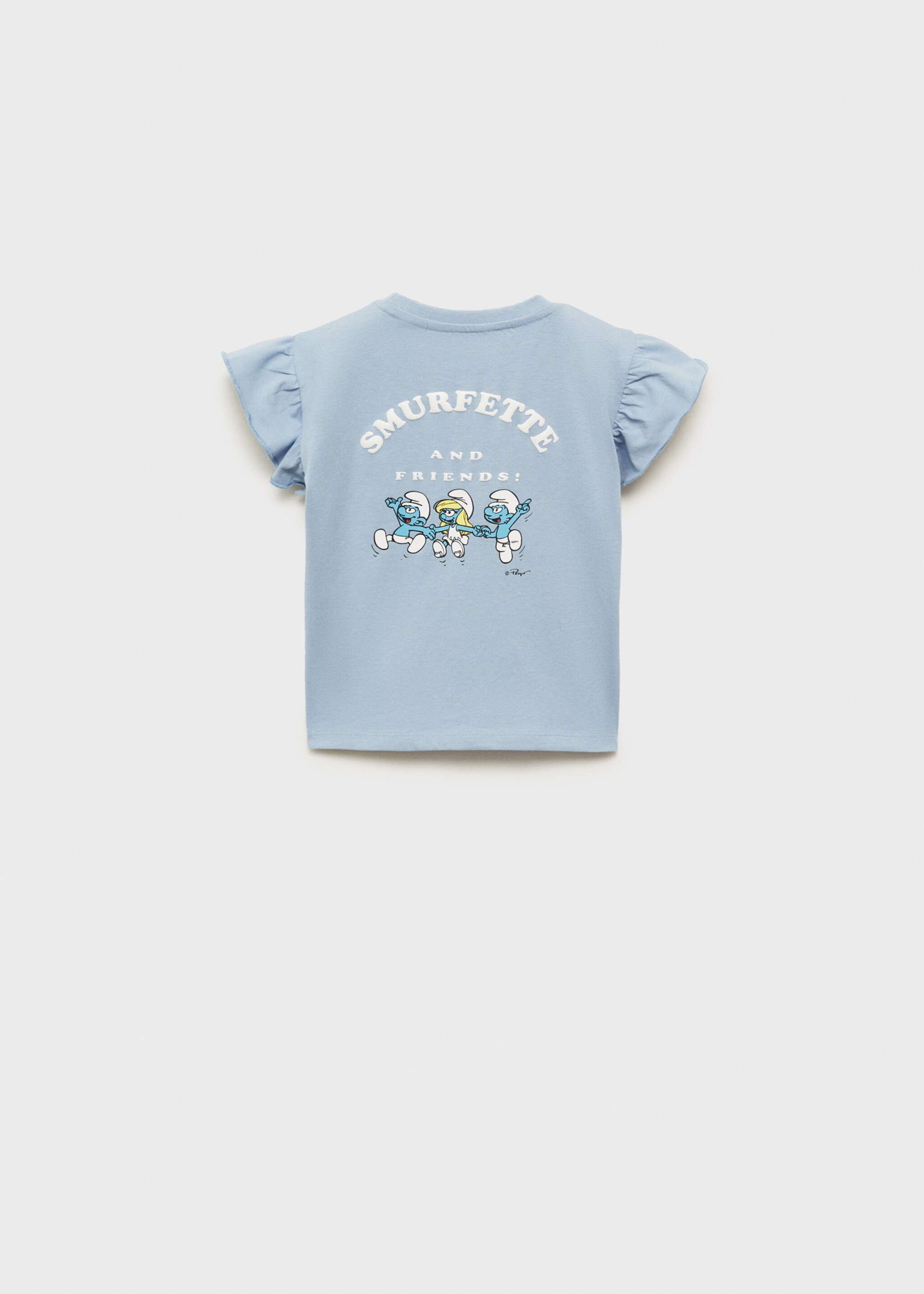 T-shirt Shtroumpfs à volants - Verso de l’article, Bleu. Ref: 87015743-00.