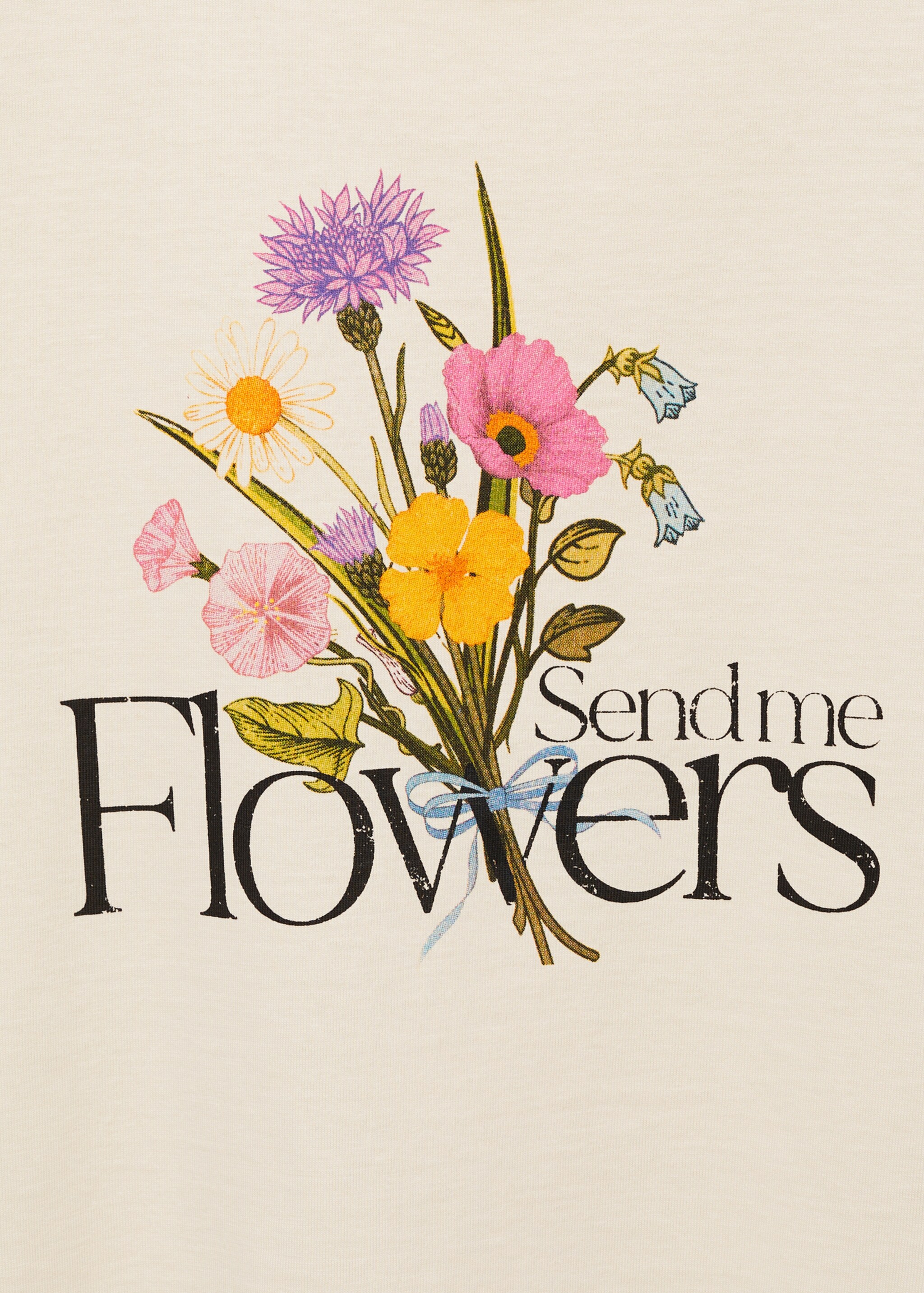 Cotton t-shirt with printed message - Details of the article 8, Beige. Ref: 87015746-00.