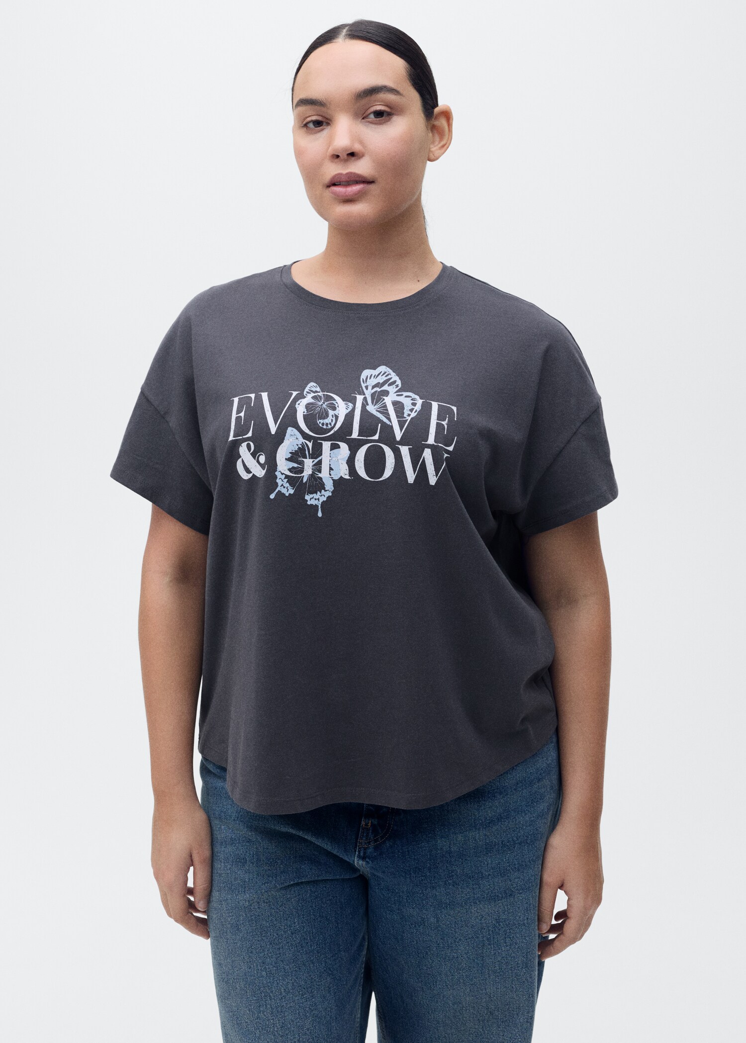 Cotton t-shirt with printed message - Details of the article 5