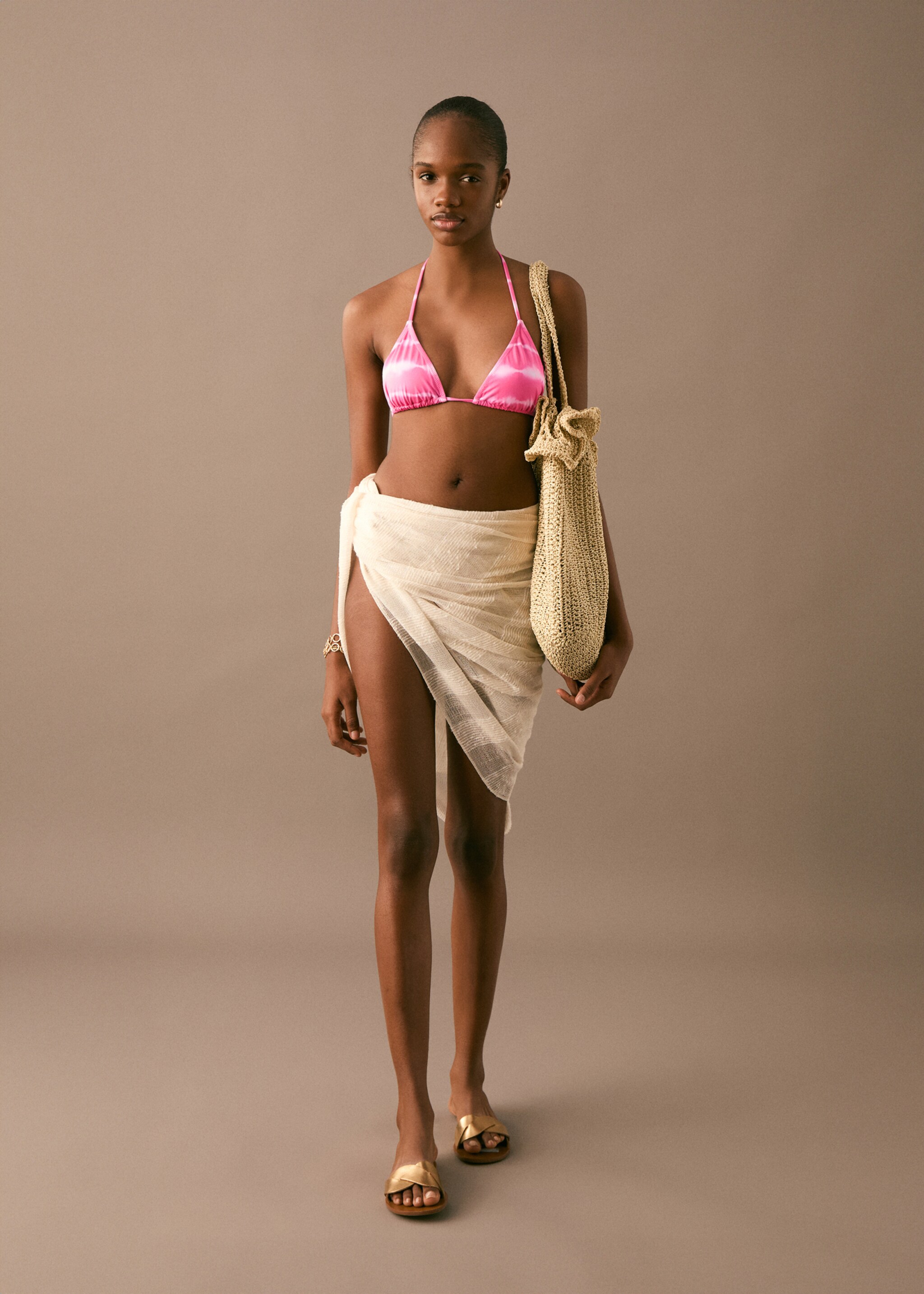 Tie-dye bikini - Details of the article 2, Neon Pink. Ref: 87015747-00.
