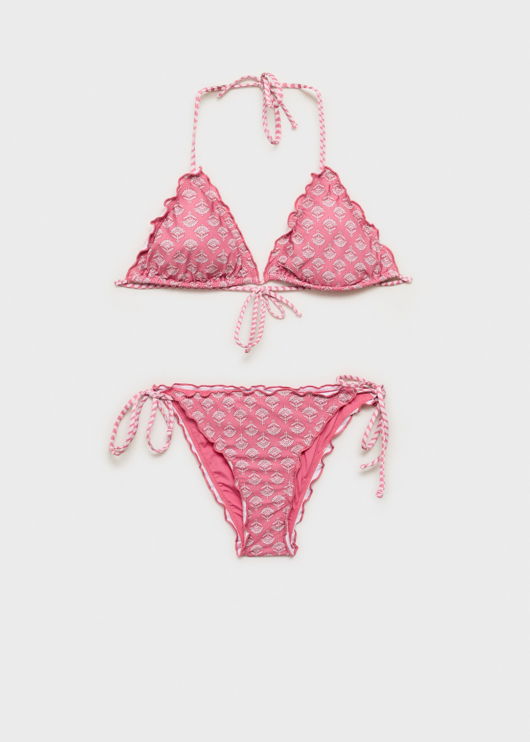 Bikini med ribbstickat mönster - Artikel utan modell, Pastellrosa. Ref: 87015748-00.