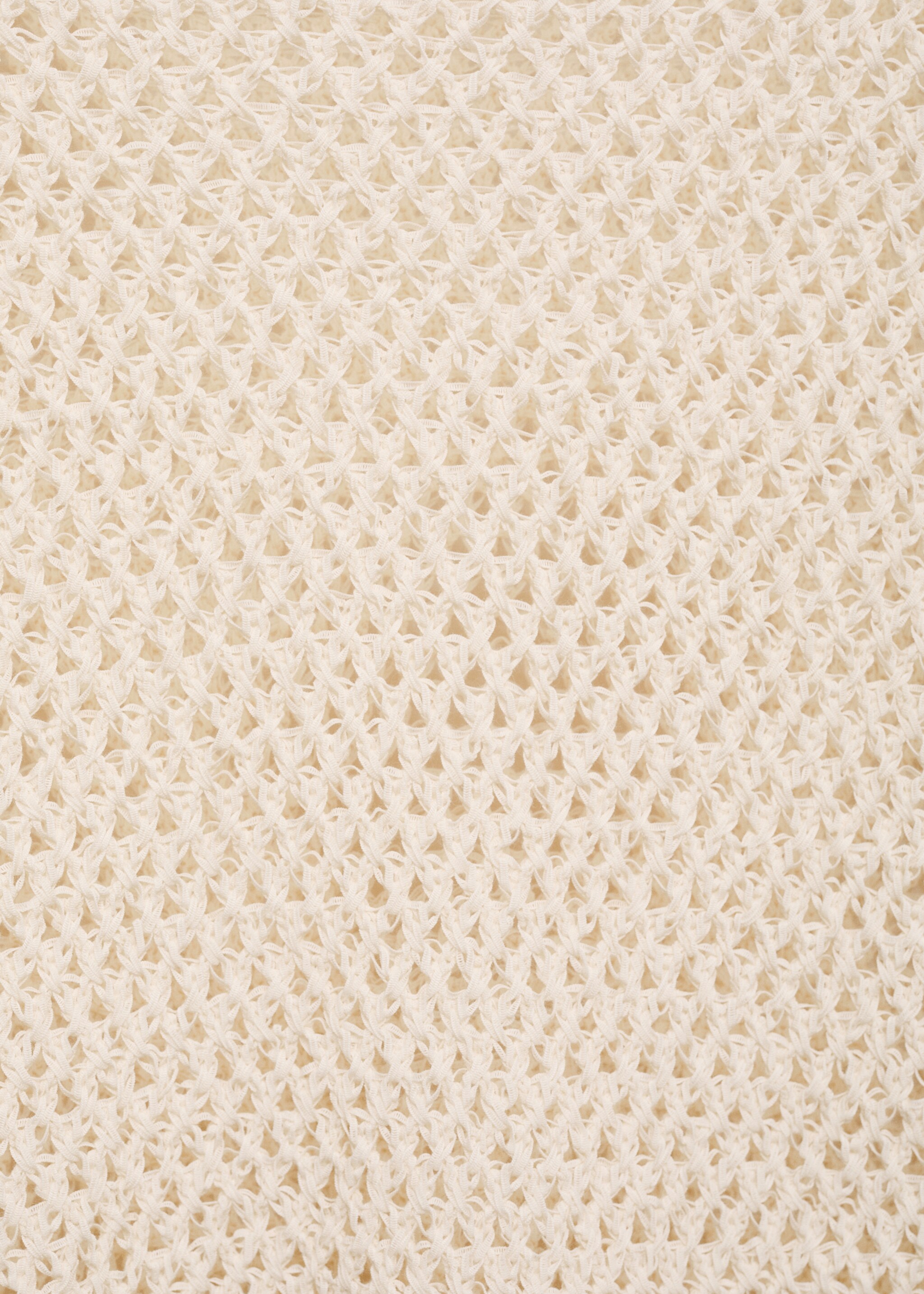 Openwork knitted boat-neck sweater - Details of the article 8, Ecru. Ref: 87015754-00.
