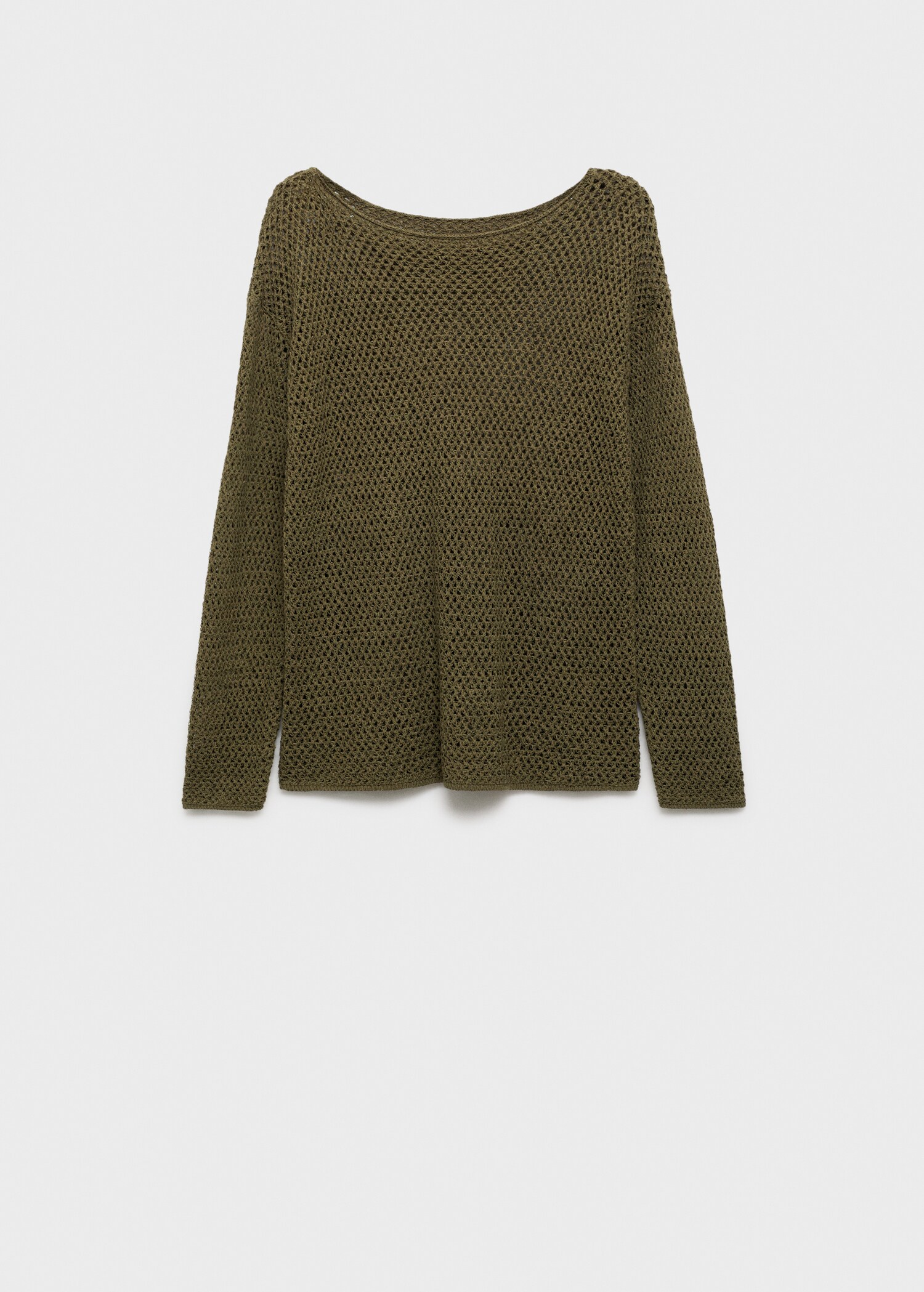 Pullover mit U-Boot-Ausschnitt und Lochstrickmuster - Artikel ohne Model