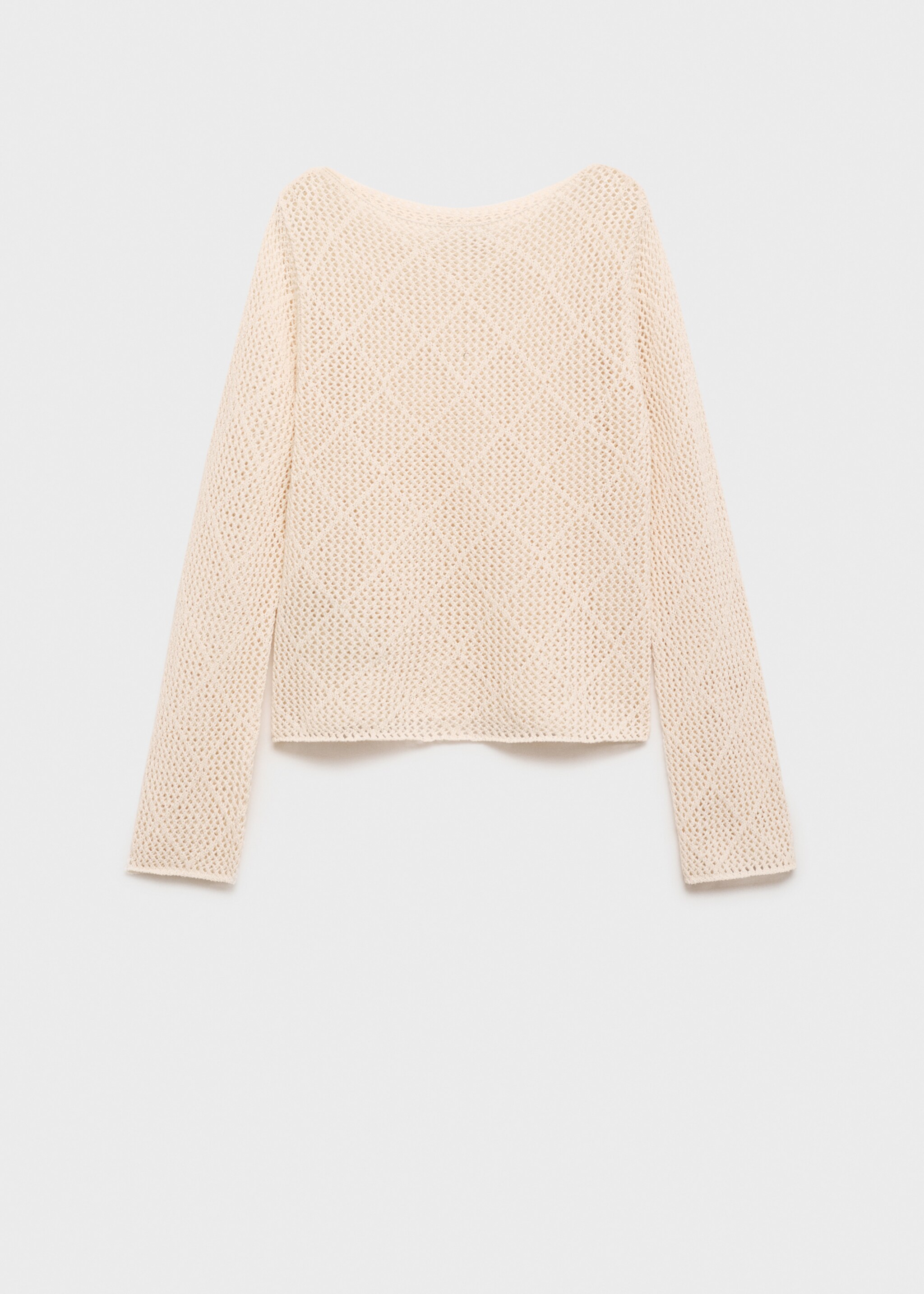 Openwork knitted cotton sweater - Article without model, Ecru. Ref: 87015755-00.