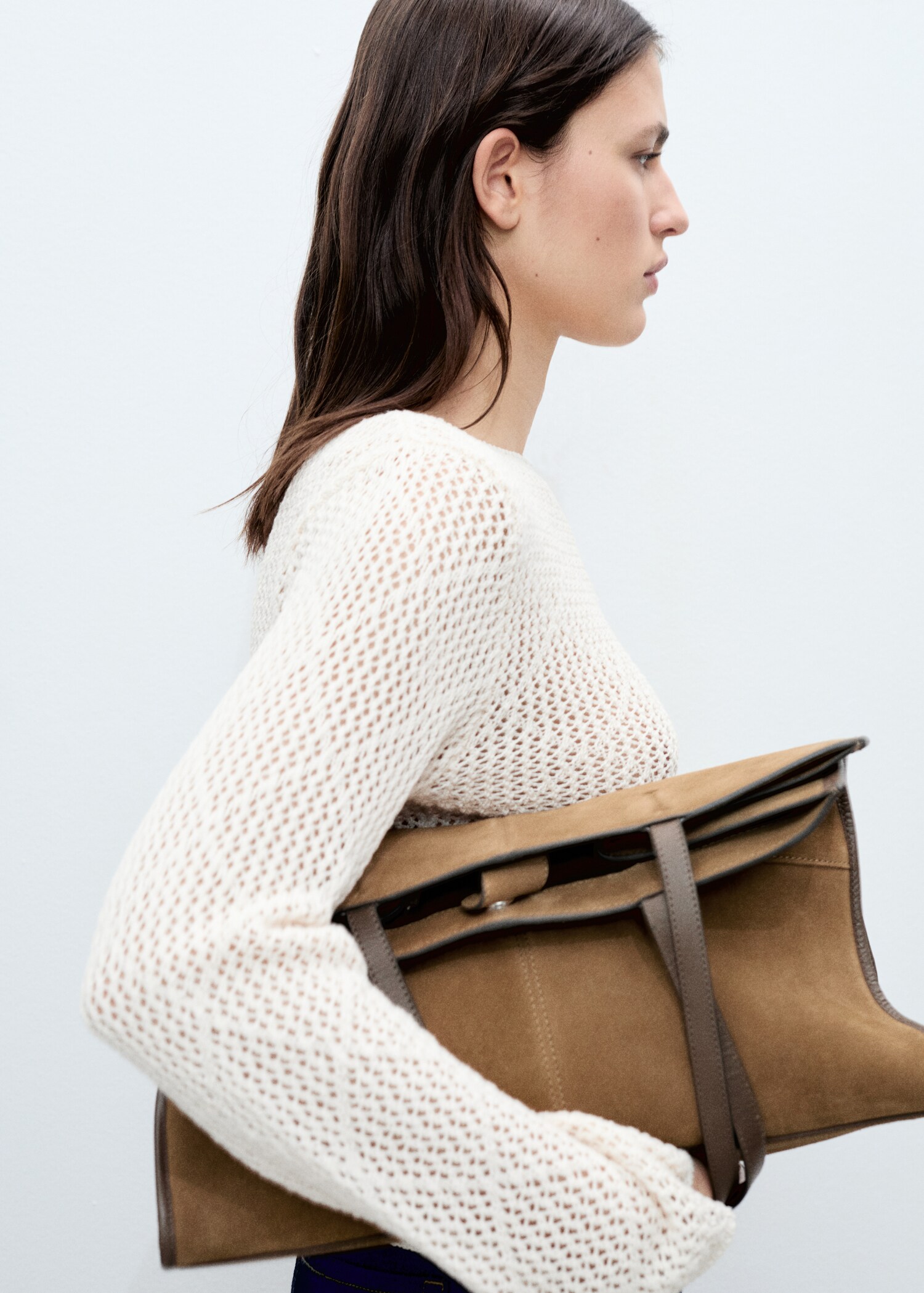 Openwork knitted cotton sweater - Details of the article 1