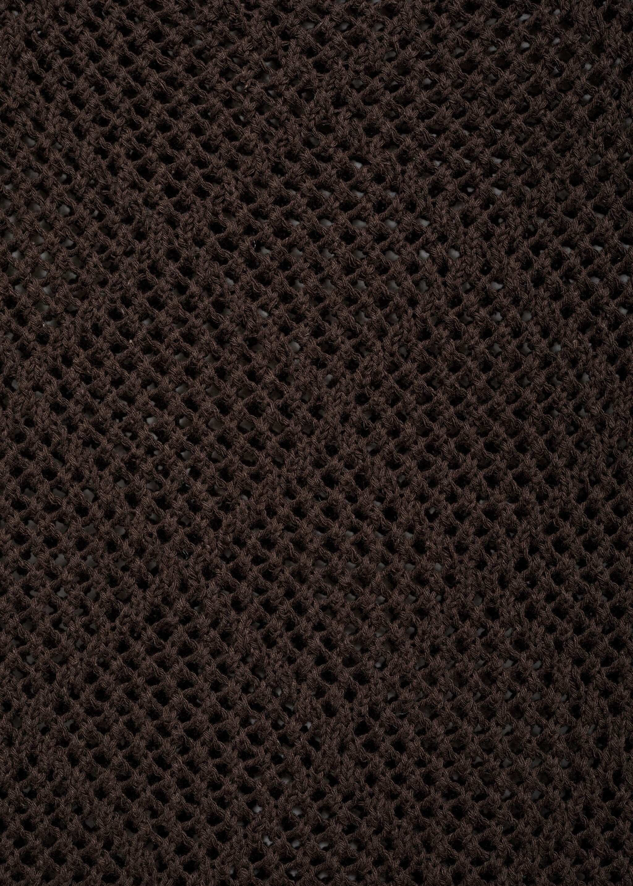 Openwork knitted cotton sweater - Details of the article 8, Chocolate. Ref: 87015755-00.